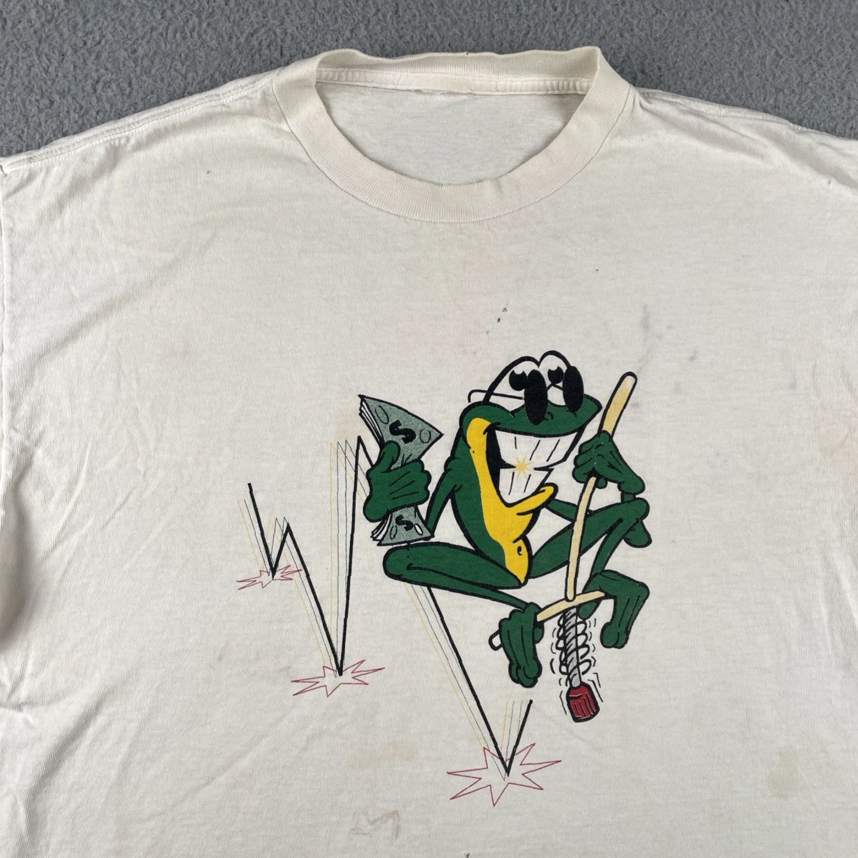 Camel VINTAGE Camel Rock Casino Tshirt XL Pogo Frog Print Men Shirt Beige Size US XL / EU 56 / 4 - 3 Thumbnail