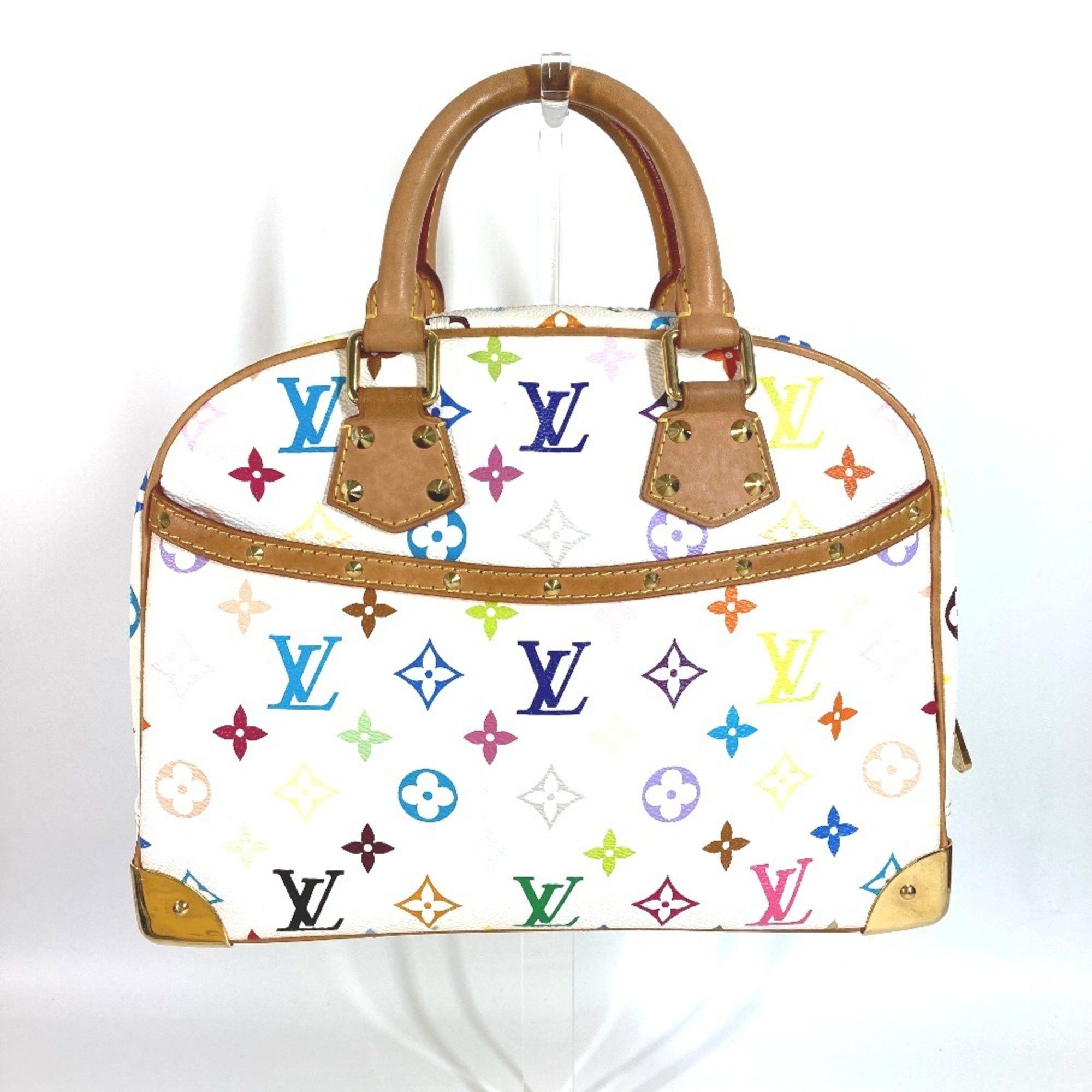 Louis Vuitton M92663 Monogram Multicolor Trouville Bag Mini Boston Handbag Canvas Women's Blanc White