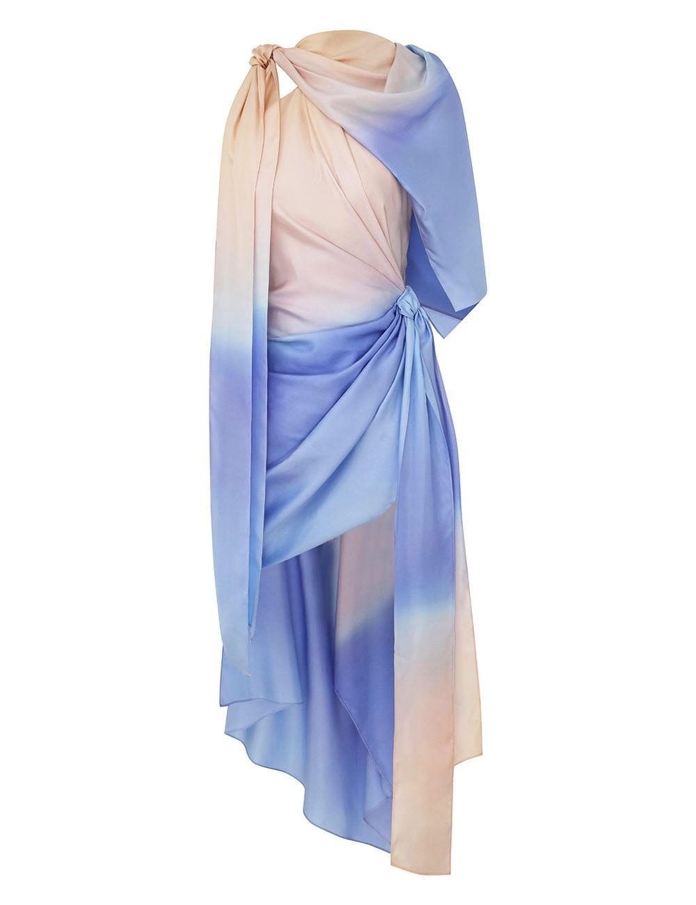 Zimmermann oc11z0525 Scarf Mini Dress in Blue & Beige Size S / US 4 / IT 40 - 1 Thumbnail