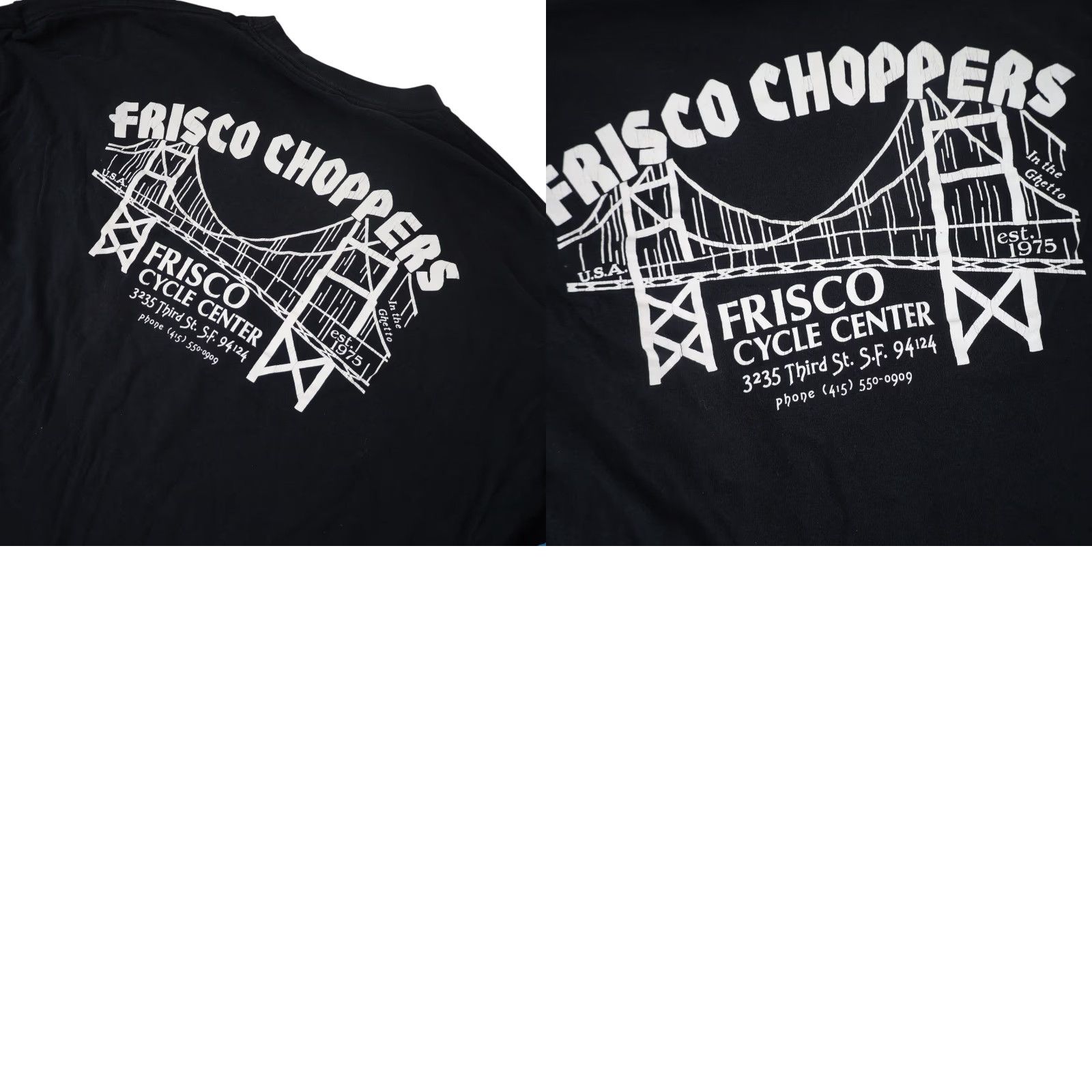 Vintage VINTAGE Frisco Choppers Custom Cycles Mens T Shirt Black XXL Graphic Unisex? No - Men's. Size US XXL / EU 58 / 5 - 9 Thumbnail