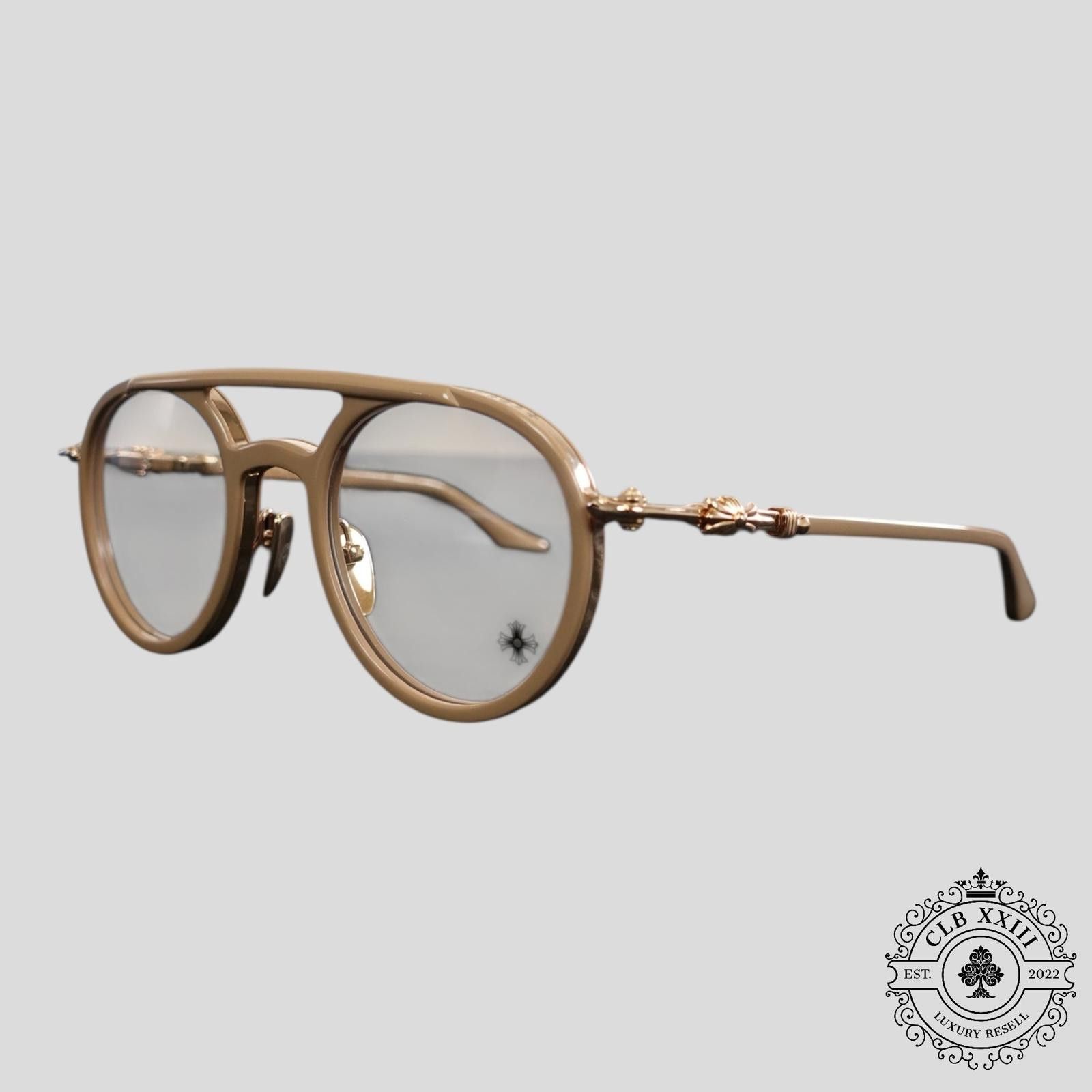 Chrome Hearts Chrome Hearts Loveboat Glasses in Beige Size ONE SIZE - 1 Thumbnail