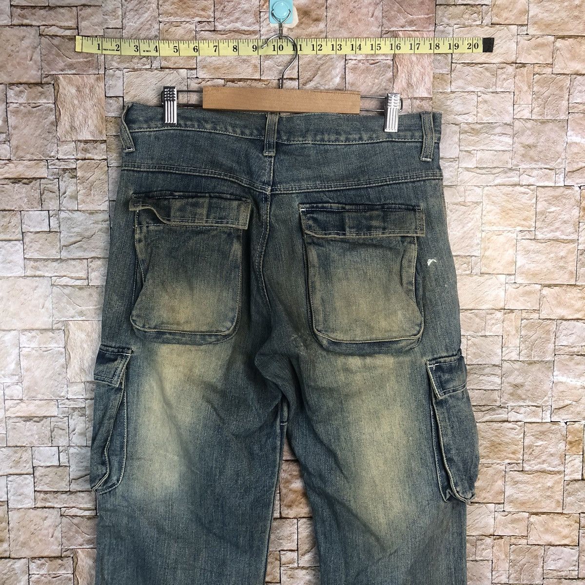 Japanese Brand Japan double knee vtg Denim faded Multipocket Pants #A73 Size US 31 - 18 Thumbnail
