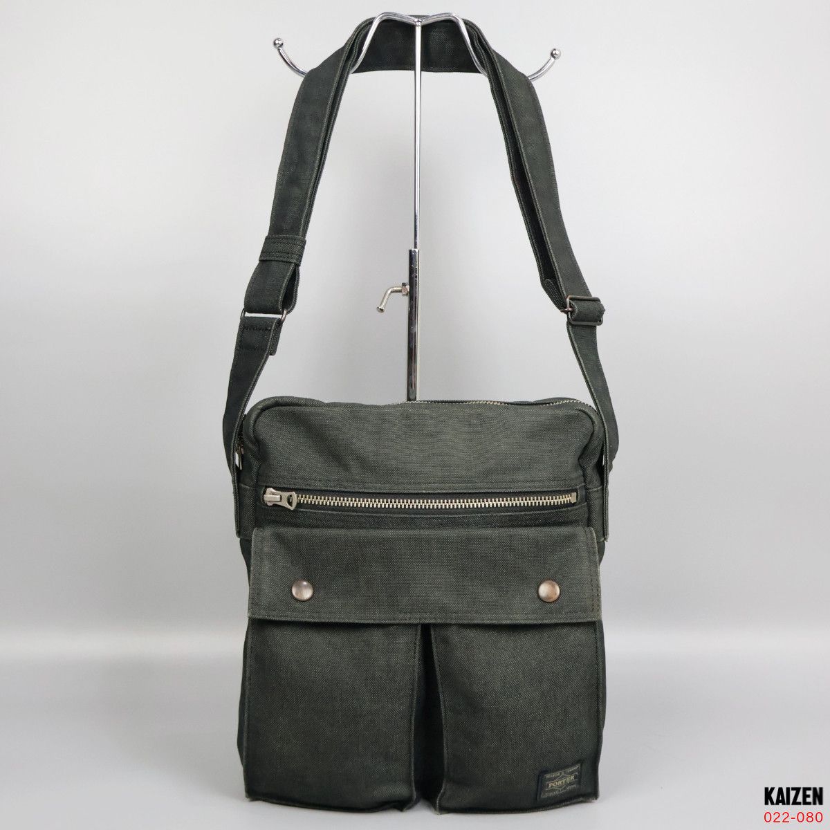 image of Porter - Smoky Denim Sling Bag in Black Denim, Men's