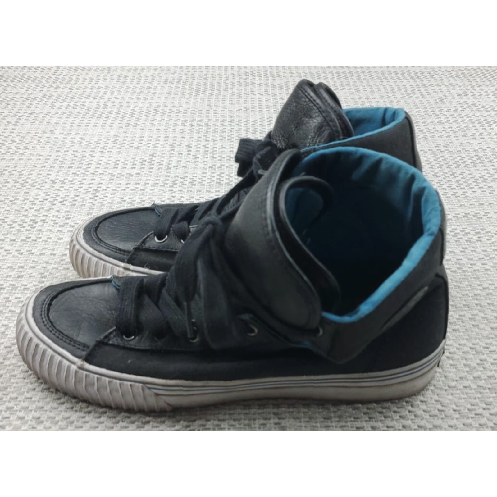 Vintage PF Flyers Sandlot High Top Leather Canvas Shoes Black Mens 9 Womens 10.5 Sneakers Casual Shoes Sneaker Logo Retro Sports | Unisex Adults Size M / US 6-8 / IT 42-44 - 6 Thumbnail