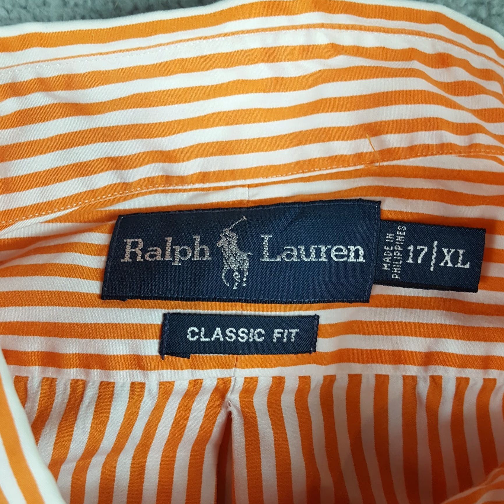 Ralph Lauren VINTAGE Ralph Lauren Preppy Striped Button-Up Shirt XL Orange Long Sleeve Pony Logo Classic Mens 90s Retro Size US XL / EU 56 / 4 - 6 Thumbnail