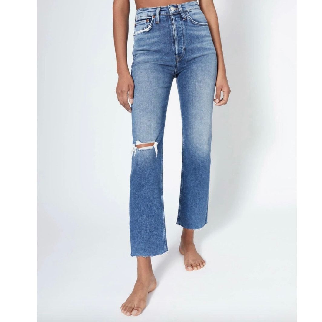 RE/DONE Re/done 70s Ultra High Rise jeans Indigo Destroy size 28 DR Size 28" / US 6 / IT 42 - 1 Thumbnail