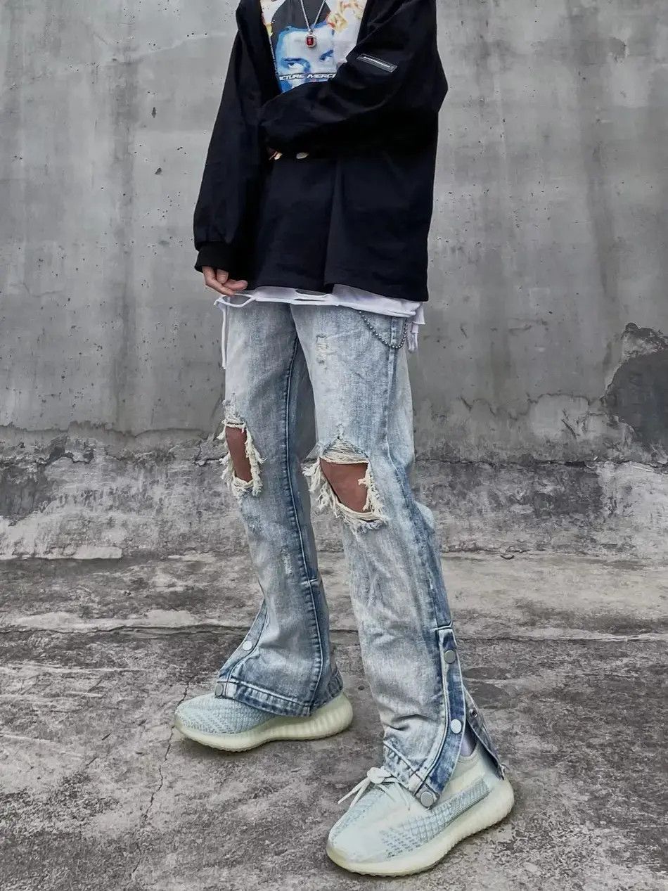 Japanese Brand Retro loose straight leg high street jeans Size US 28 / EU 44 - 6 Thumbnail