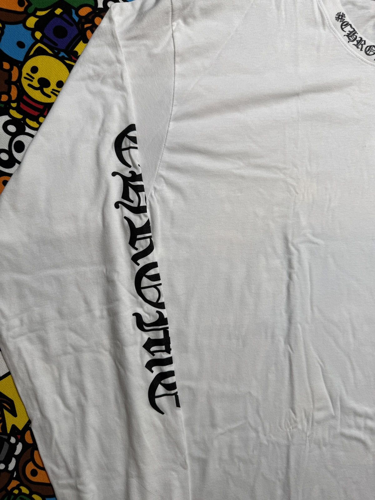 Chrome Hearts Chrome Hearts White Script Logo Long Sleeve Tee Size US XXL / EU 58 / 5 - 6 Thumbnail