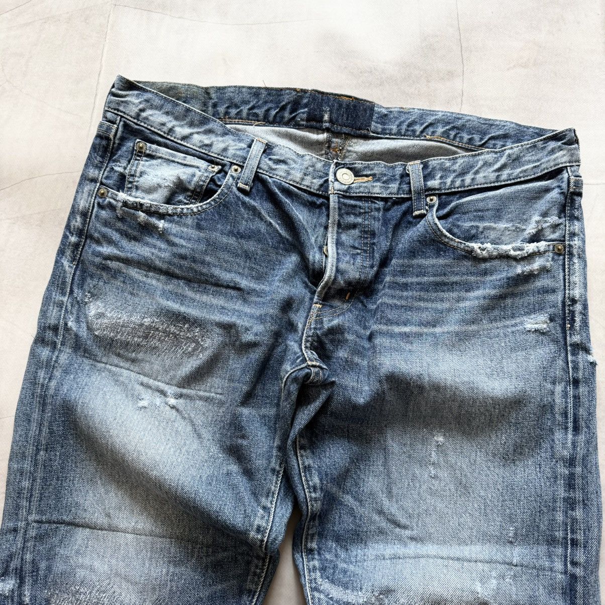 Samurai Jeans Archive Japan Moussy Distressed Trashed Blue Jeans Y2K Size US 31 - 5 Thumbnail