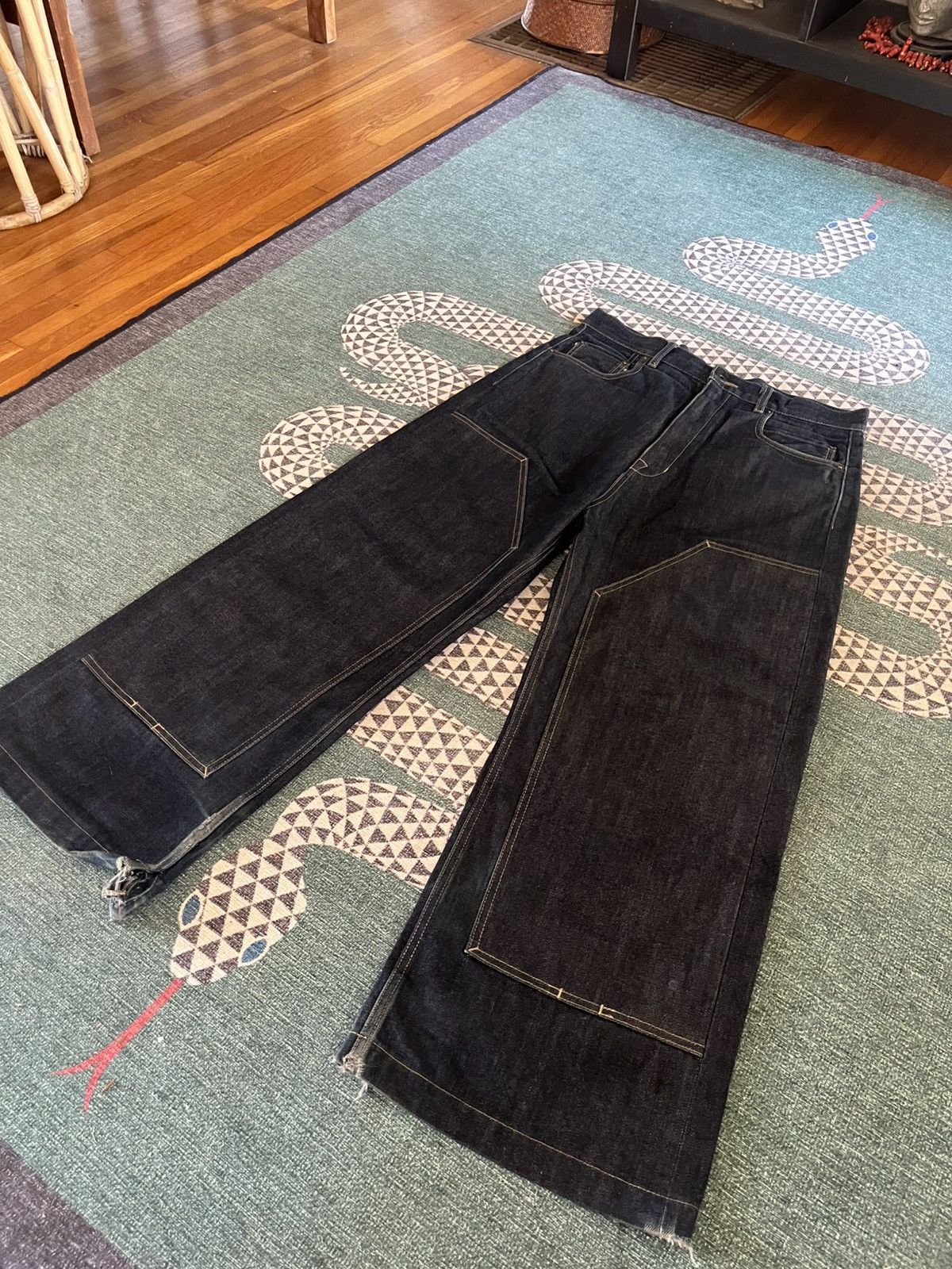 Rick Owens Drkshdw Rick Owens Geth Cut Double Knee Indigo Size US 32 / EU 48 - 2 Thumbnail