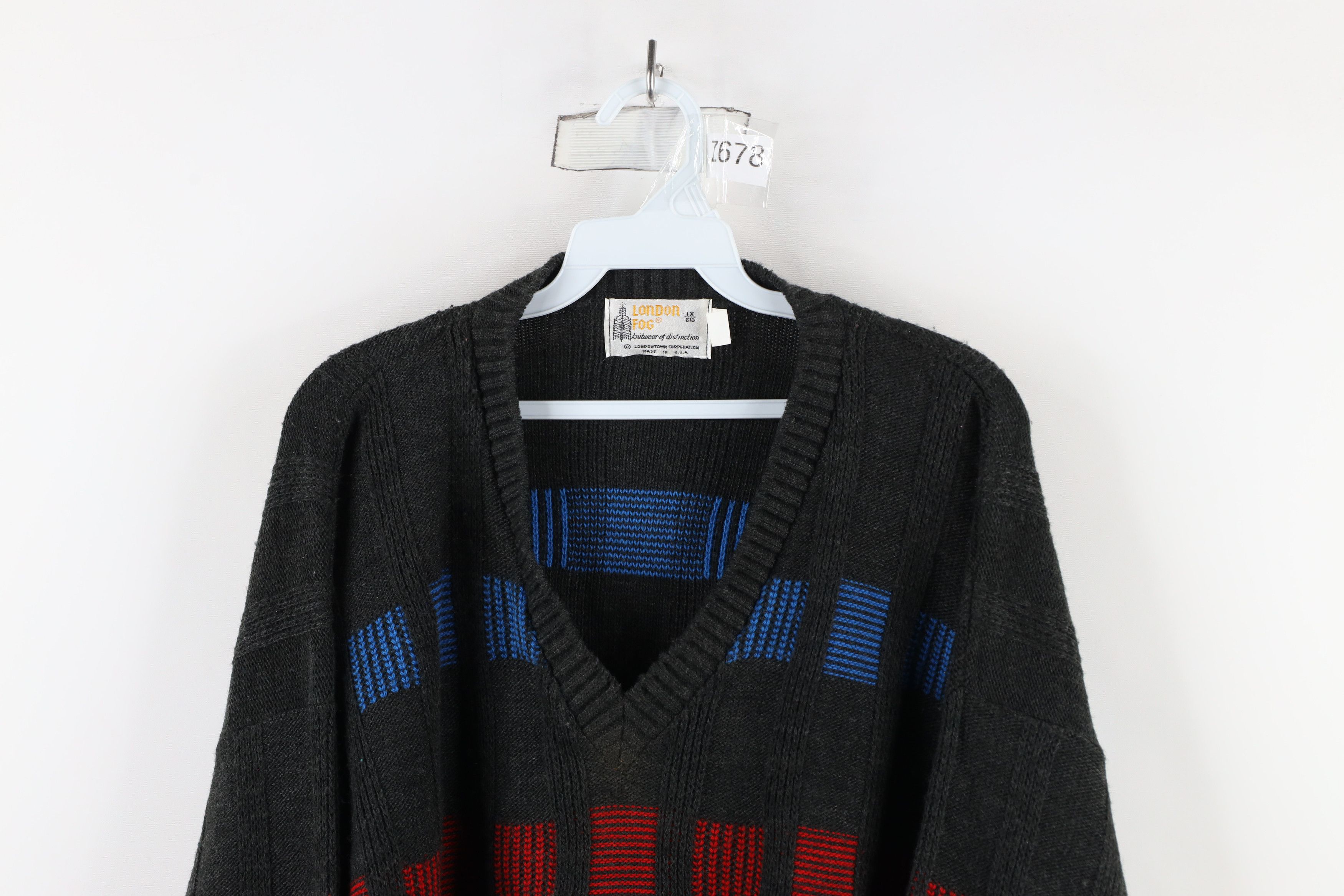 Vintage Vintage 90s Streetwear Ribbed Knit V-Neck Sweater USA Size US XL / EU 56 / 4 - 2 Thumbnail