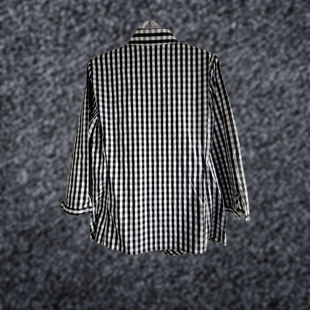 Vintage Lafayette 148 Women's Leigh Gingham 3/4 Sleeve Button Up Shirt Black/White 8 Size M / US 6-8 / IT 42-44 - 1 Thumbnail