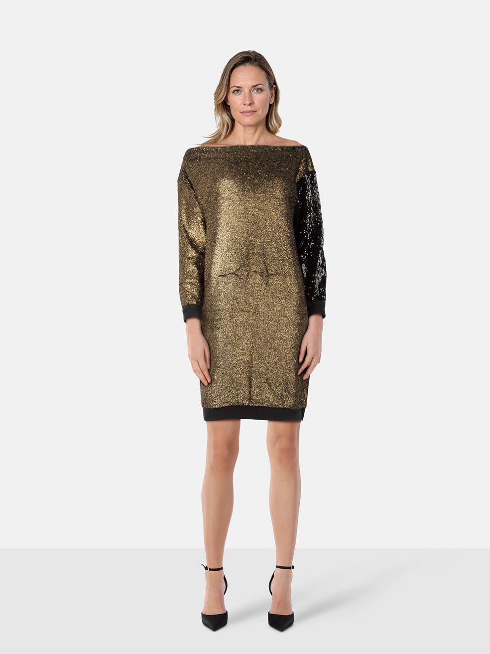 Sonia Rykiel Gold Metallic & Sequinned Dress Size M / US 6-8 / IT 42-44 - 1 Thumbnail
