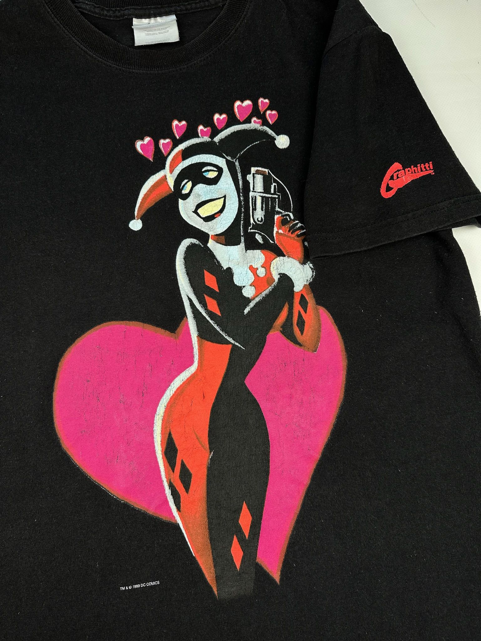 DC Comics 90's Vintage T-shirt Graphiti Harley Quinn joker batman Size US S / EU 44-46 / 1 - 2 Thumbnail