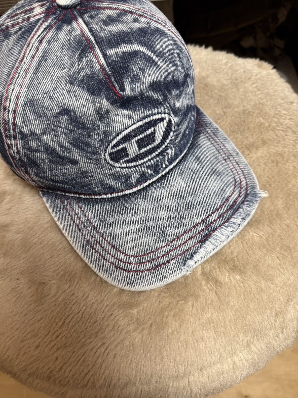 Diesel Avant Garde Diesel D Logo Distressed Washed Denim Cap Size ONE SIZE - 4 Thumbnail
