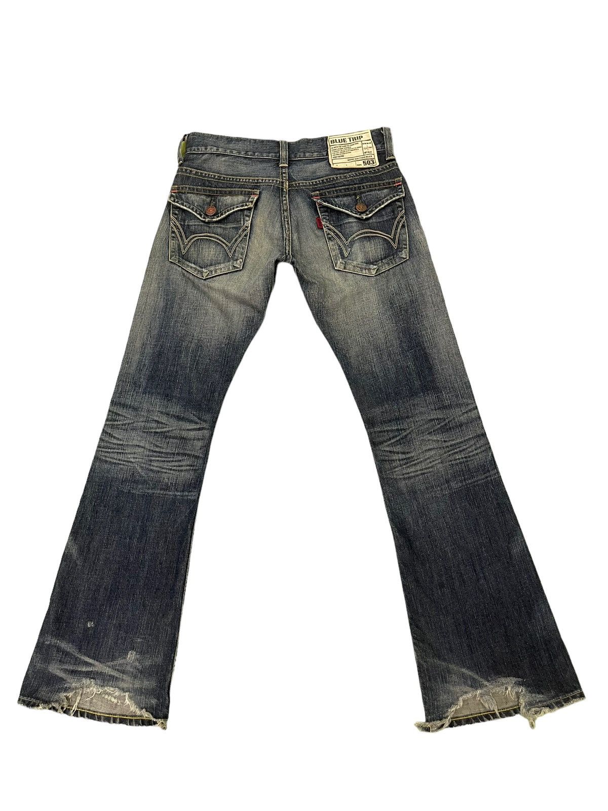 Edwin Flare Jeans Edwin Japan Distress Low Rise Boot Cut 8🟦5 Size US 31 - 12 Thumbnail