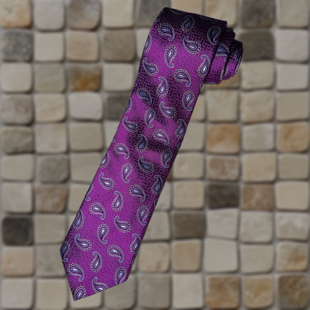 Canali Canali Men's Silk Tie Paisley Pink Made in Italy Size ONE SIZE - 1 Thumbnail