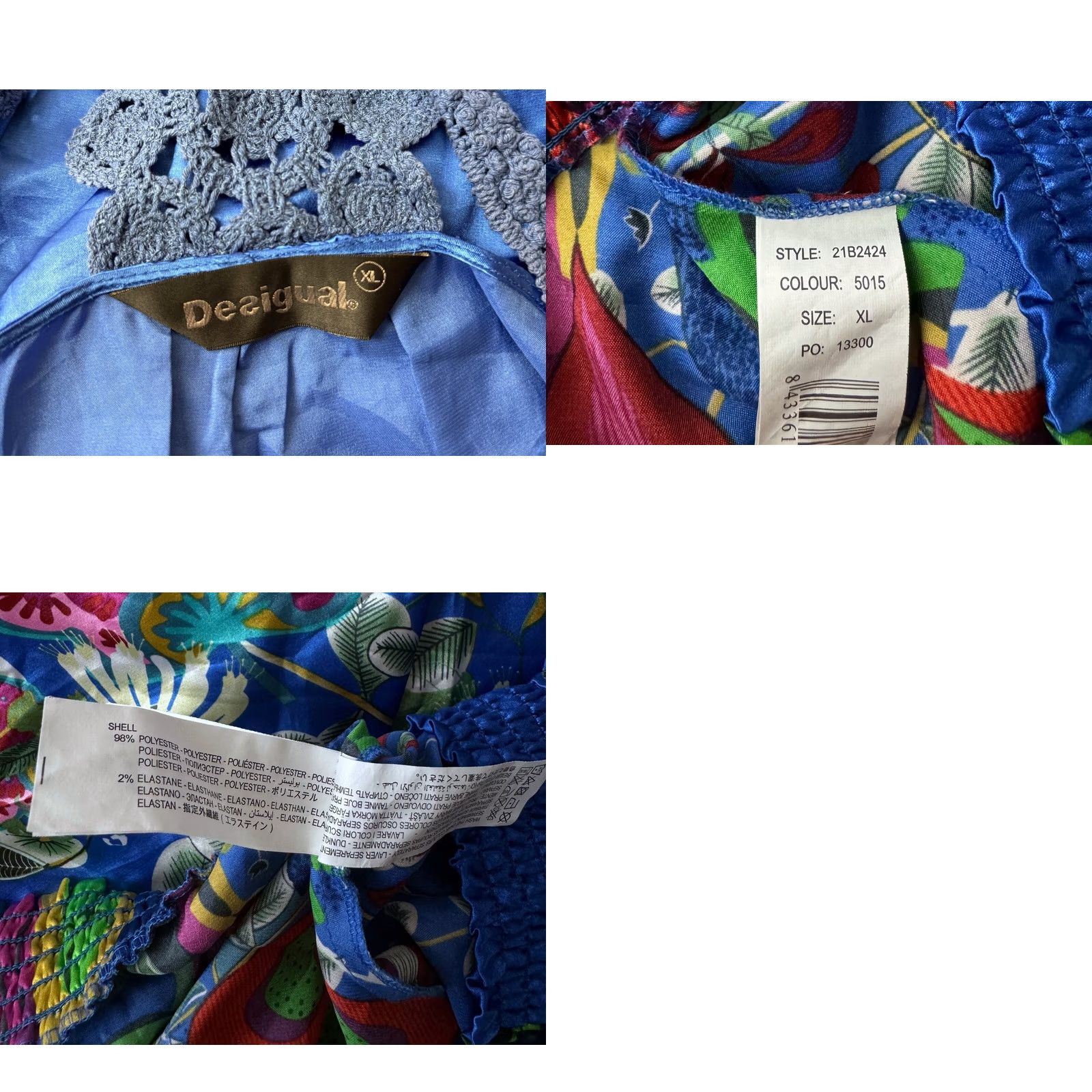 Desigual Desigual Blouse Shirt Womens XL Blue Sleeveless Top 21b2424 Size XL / US 12-14 / IT 48-50 - 8 Thumbnail