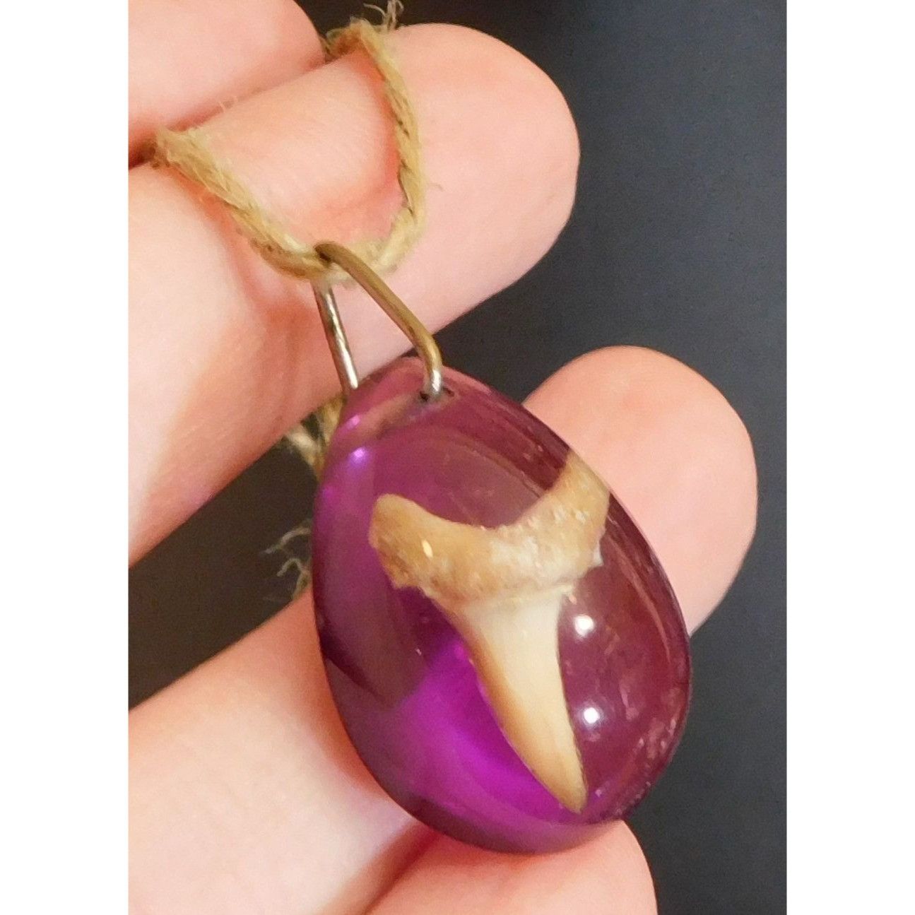 Other Purple Teardrop Shark Tooth Pendant Necklace Size ONE SIZE - 2 Thumbnail