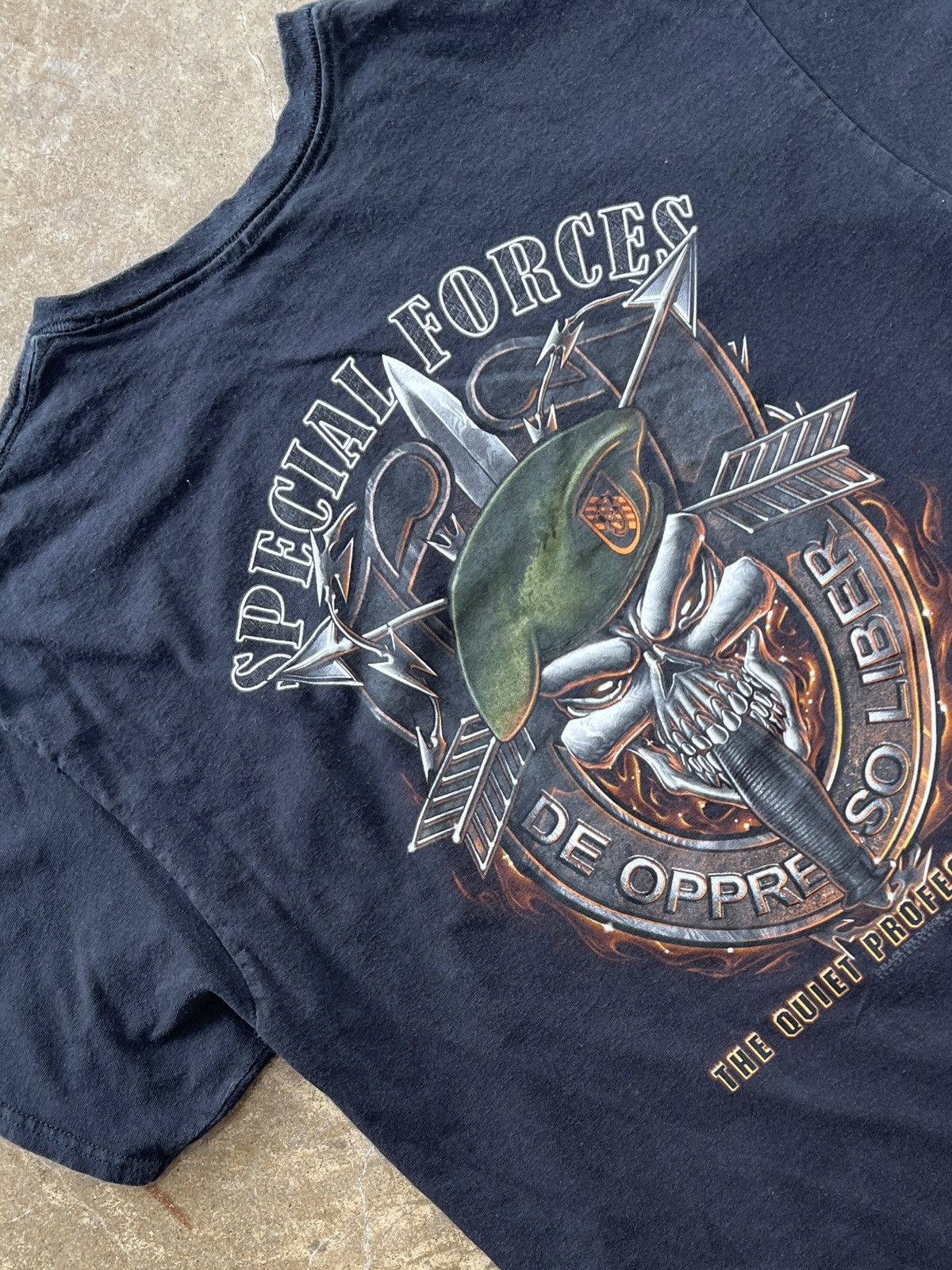 Vintage Special Forces De Oppresso Liber Military Skull Tee XL Size US XL / EU 56 / 4 - 1 Thumbnail