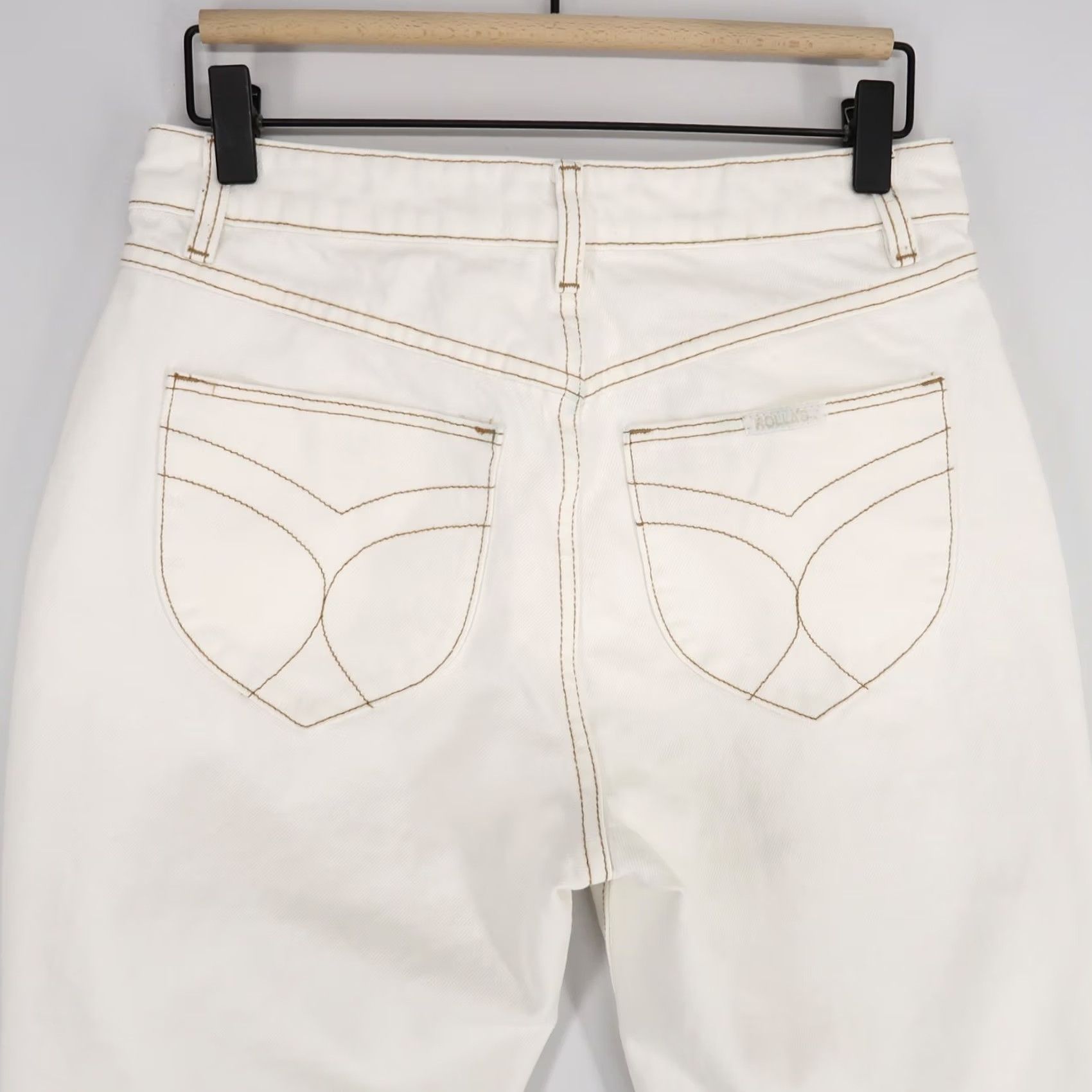 Vintage Rollas White High Rise Straight Jeans Womens 27 Button Fly 5-Pocket Denim Cotton Vintage: No Size 27" / US 4 / IT 40 - 5 Thumbnail