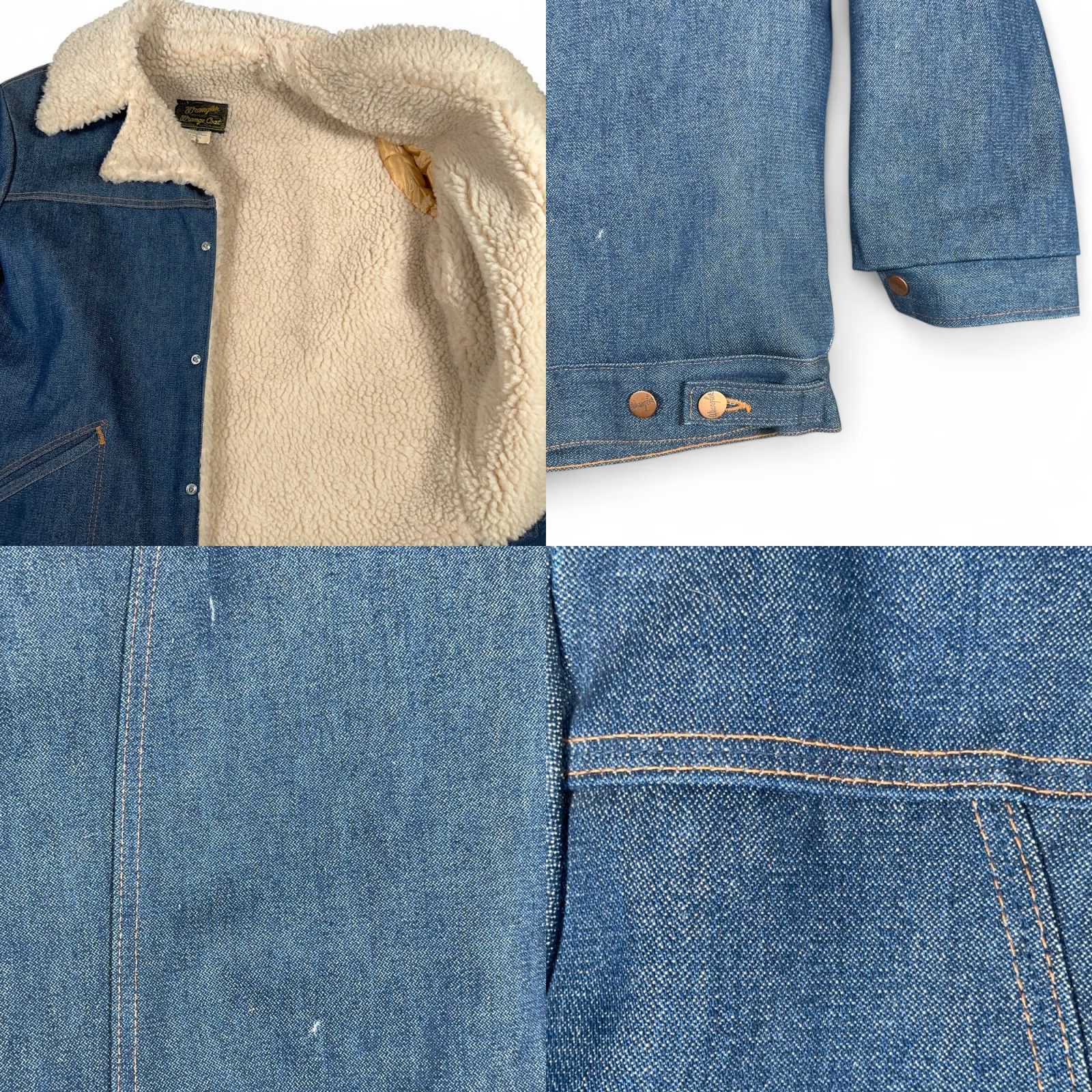 Wrangler VINTAGE Wrangler Jacket Adult XL Blue Denim Sherpa Coat 70s USA Size US XL / EU 56 / 4 - 8 Thumbnail