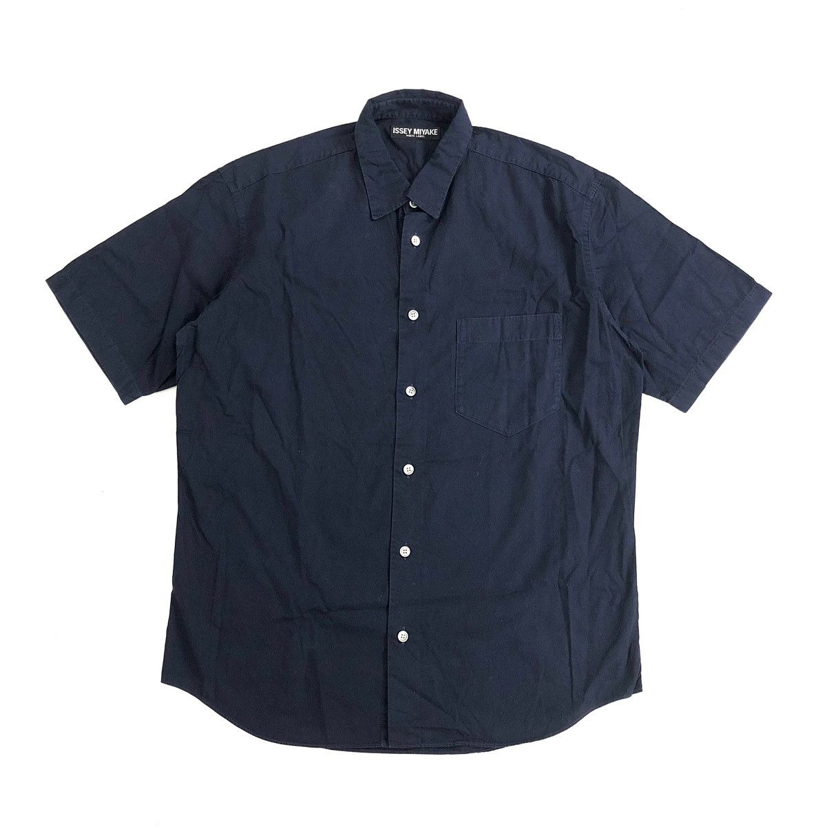 Vintage Issey Miyake White Label Designer Navy Short Shirt
