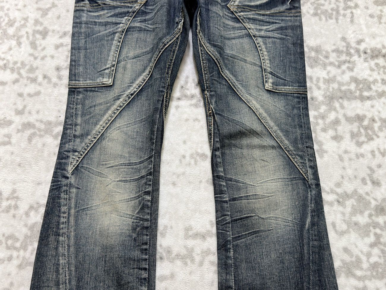 Tornado Mart Michel Klein Homme Spiral Flare Y2K Denim Size US 30 / EU 46 - 6 Thumbnail