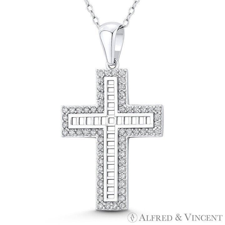 Other Latin Cross CZ Crystal Pendant in .925 Sterling Silver Size ONE SIZE - 1 Preview