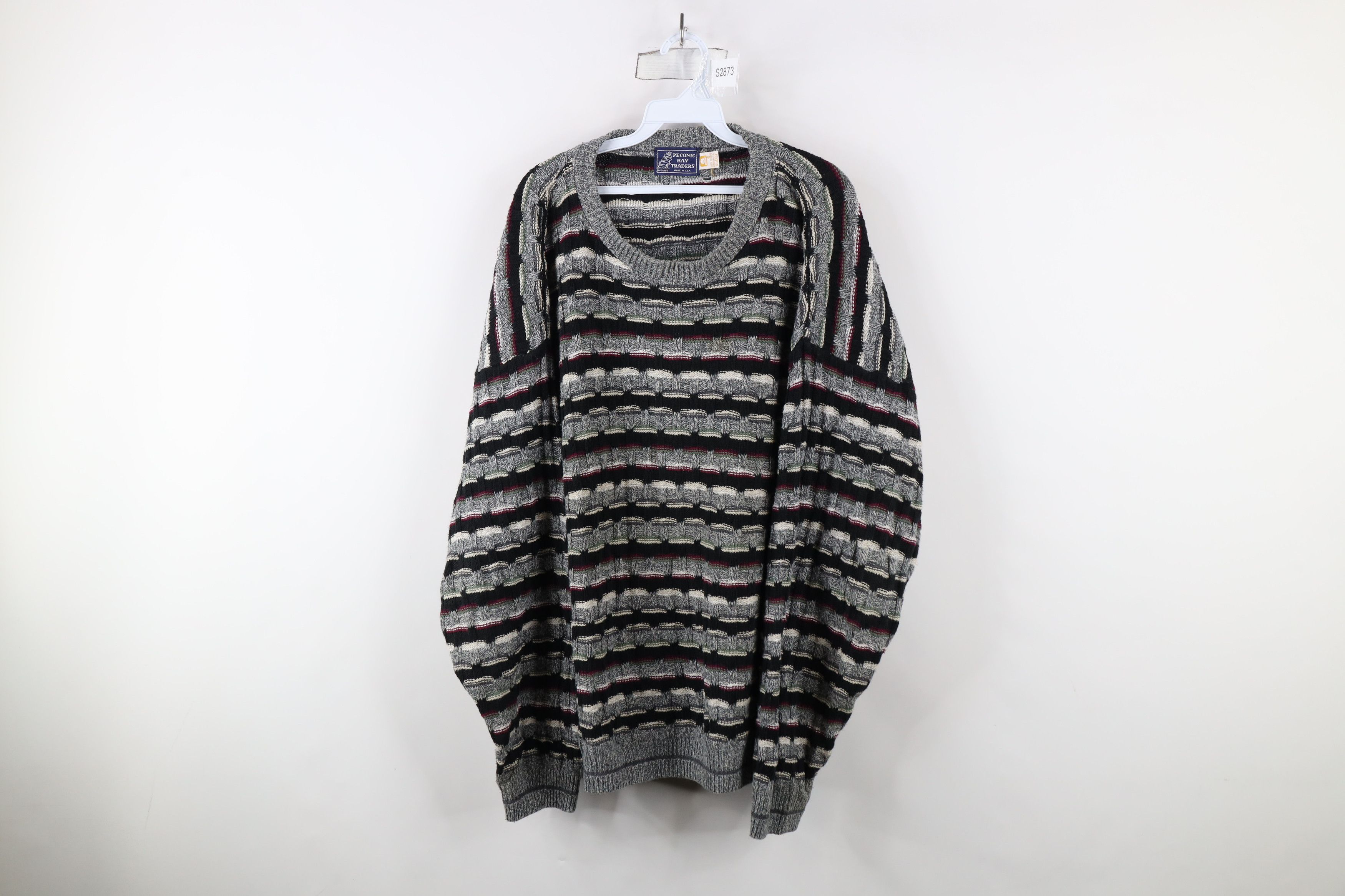 Vintage Vintage 90s Streetwear Ribbed Knit Sweater Cotton USA Size US XL / EU 56 / 4 - 1 Thumbnail