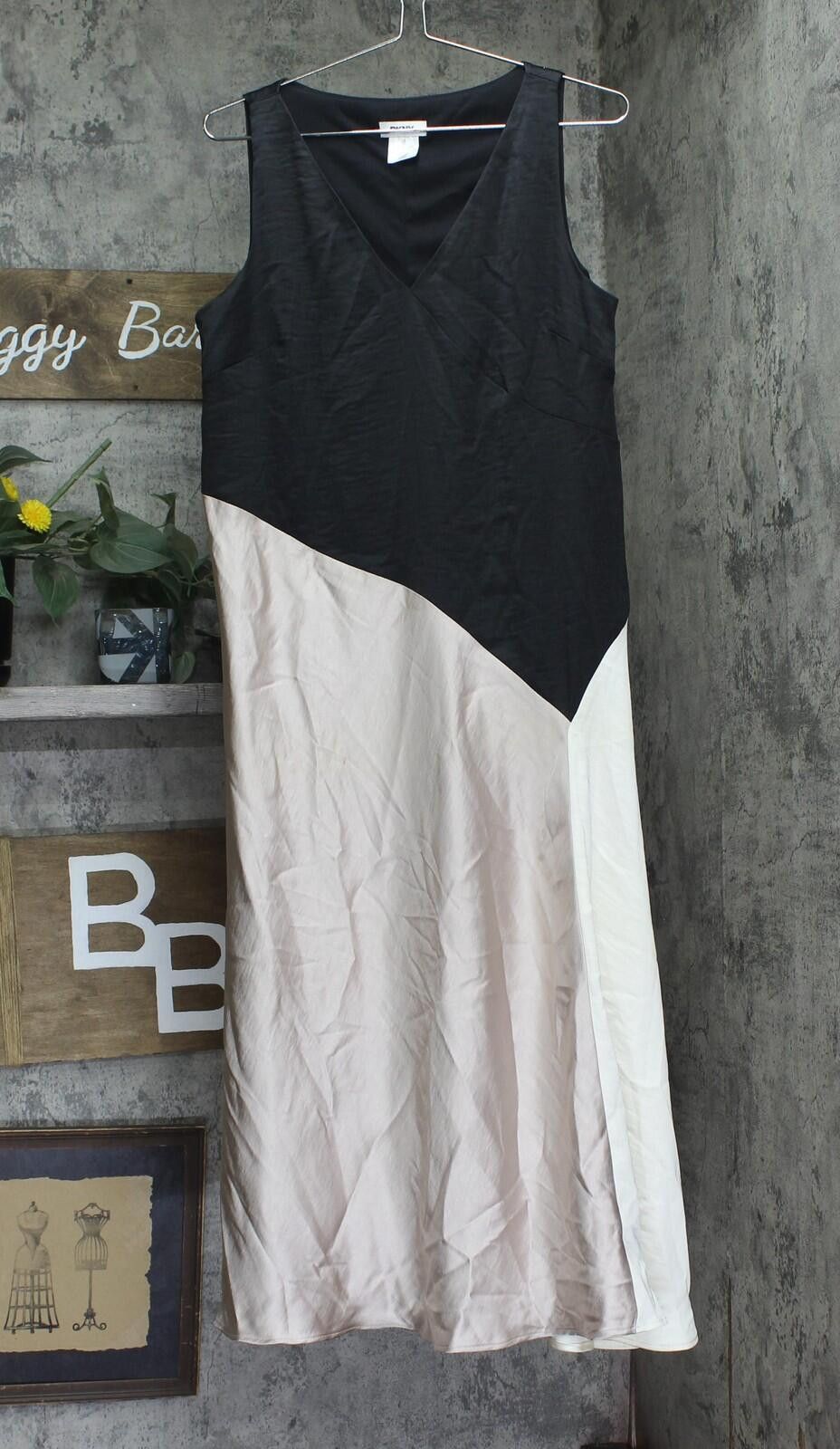 DKNY Dkny Colorblocked Slip Dress Black / Cloud / Eggshell 10 Size L / US 10 / IT 46 - 1 Thumbnail