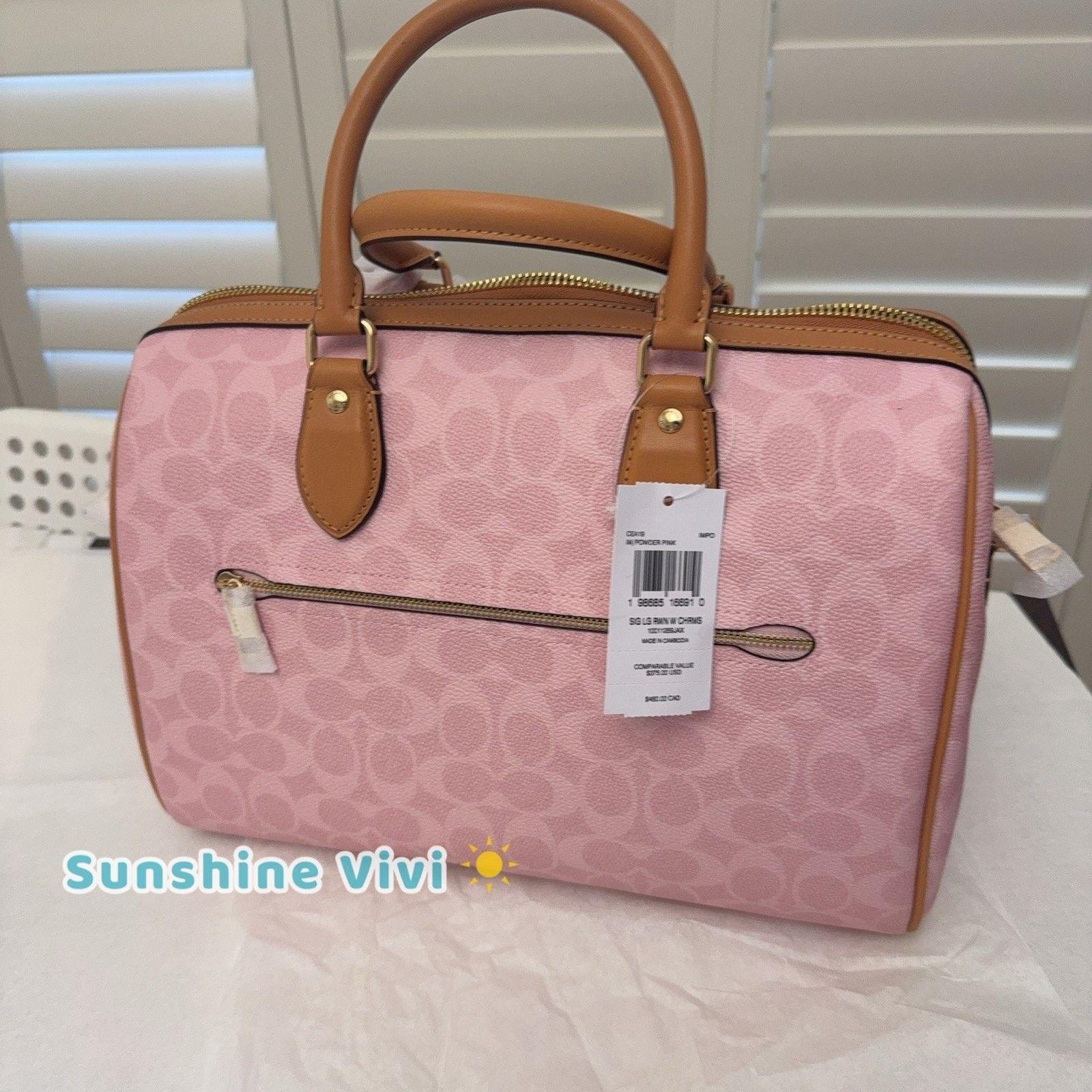 Coach NWT Coach CEA19 Large Rowan Satchel Bag Charms Powder pink Size ONE SIZE - 5 Thumbnail