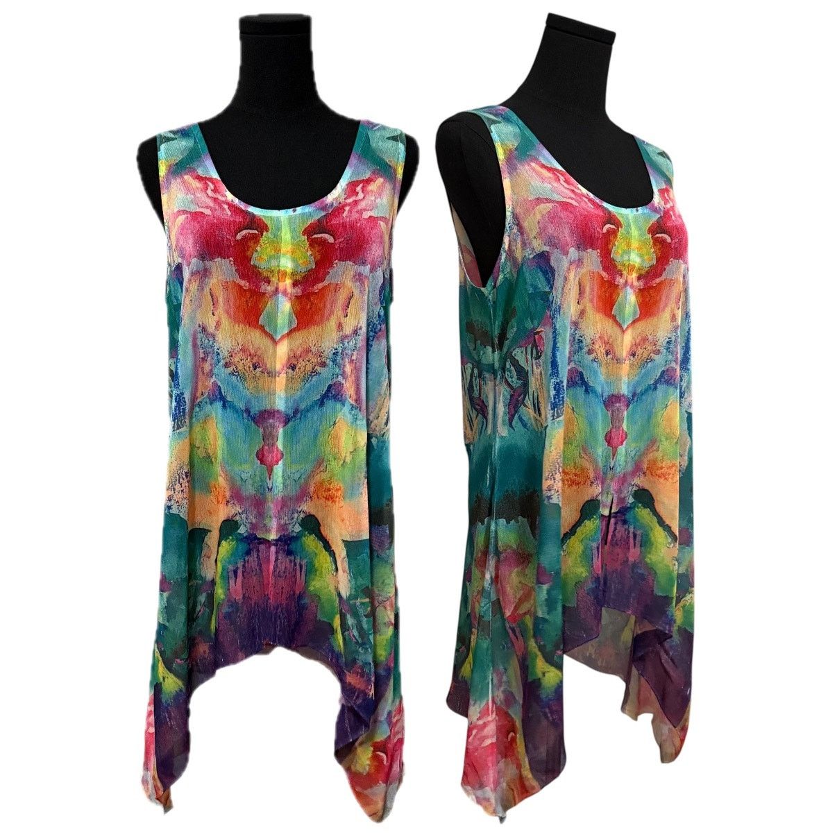 Other Soft Surroundings Waterflower Sheer Tank Top Sharkbite Hem Size M / US 6-8 / IT 42-44 - 1 Thumbnail