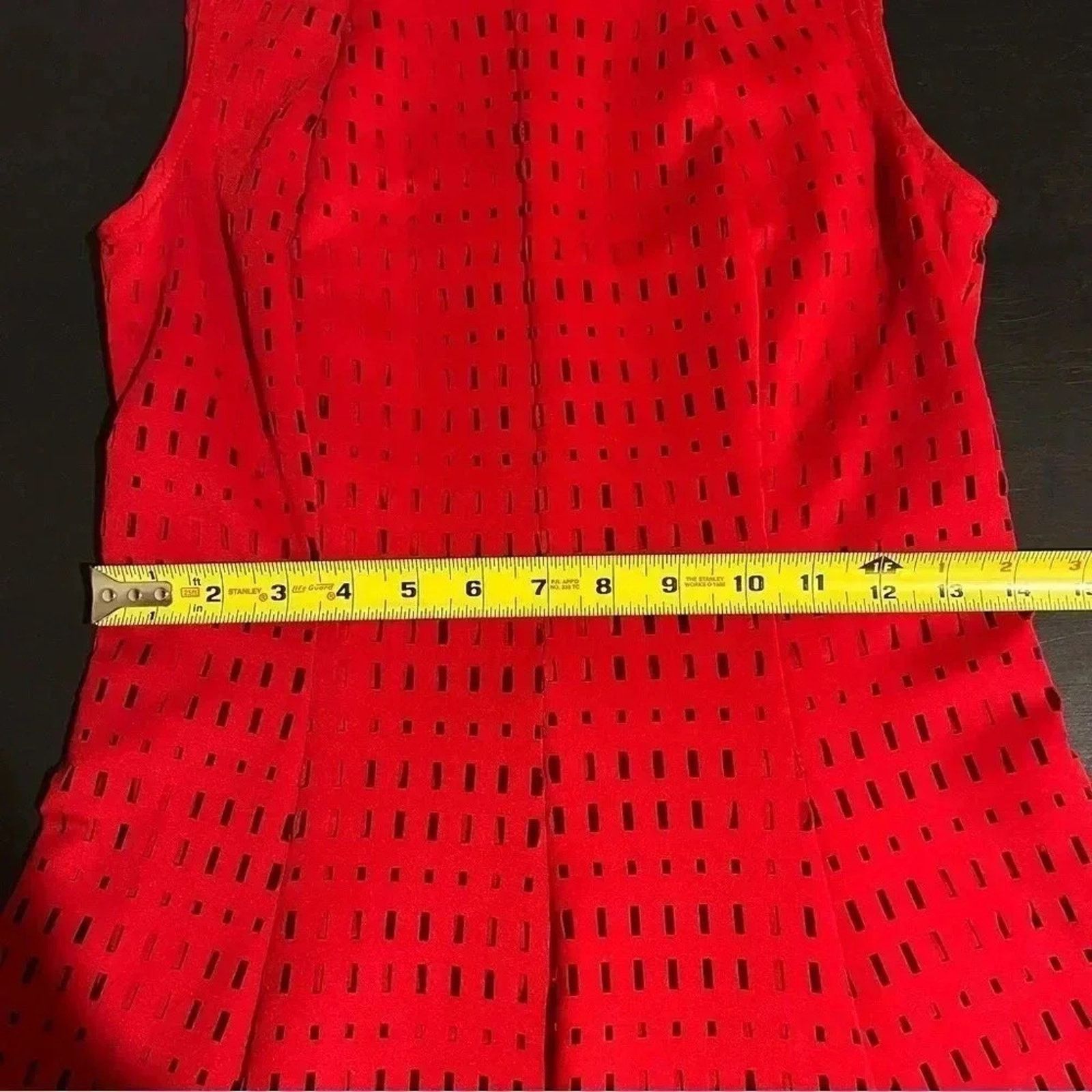 Joseph Ribkoff Joseph Ribkoff Size 4 Red Sleeveless Flare Eyelet Dress Size S / US 4 / IT 40 - 7 Thumbnail