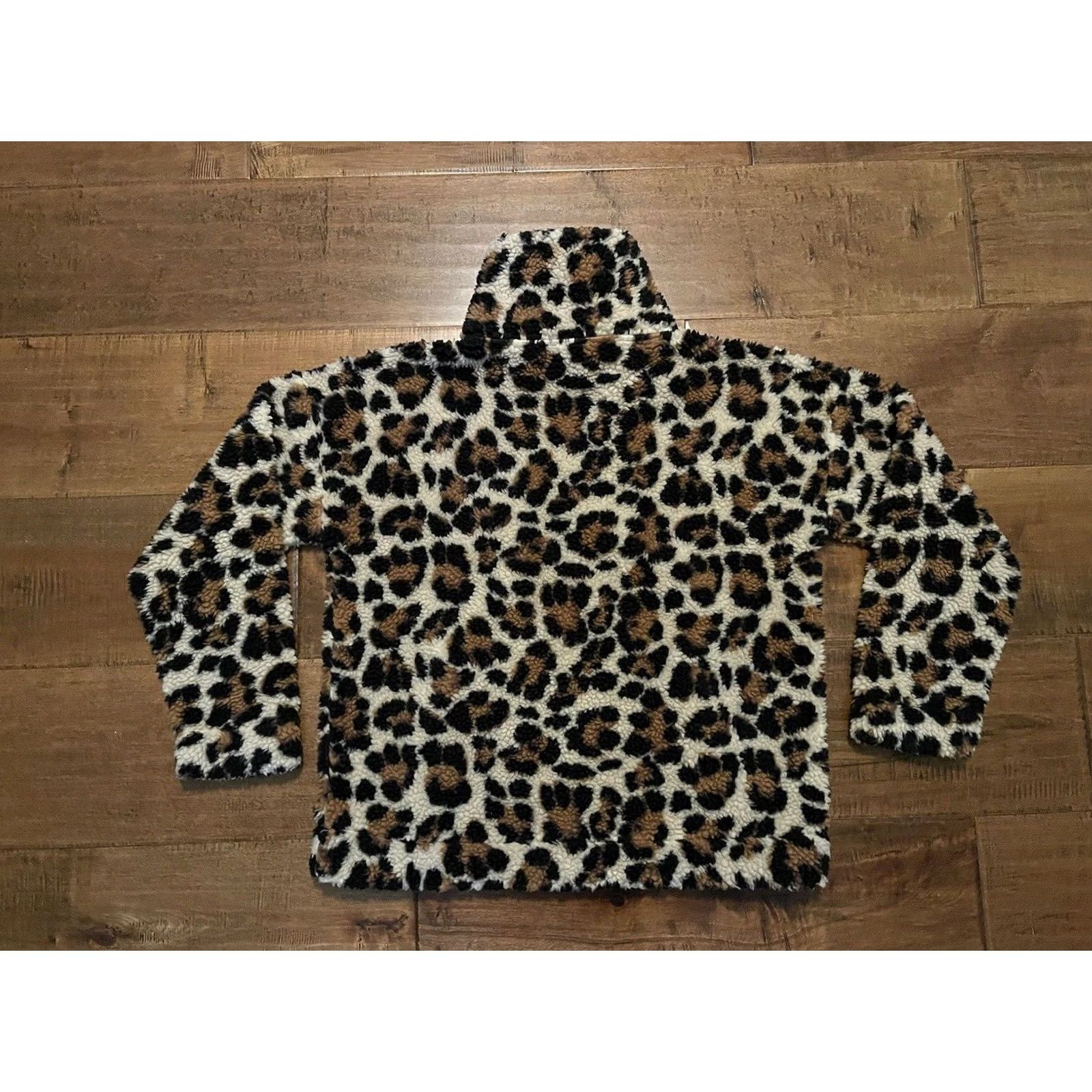 J.Crew VINTAGE J.CREW Leopard Cheetah Sherpa Pullover Jacket Fleece Women's Small S Size S / US 4 / IT 40 - 4 Thumbnail