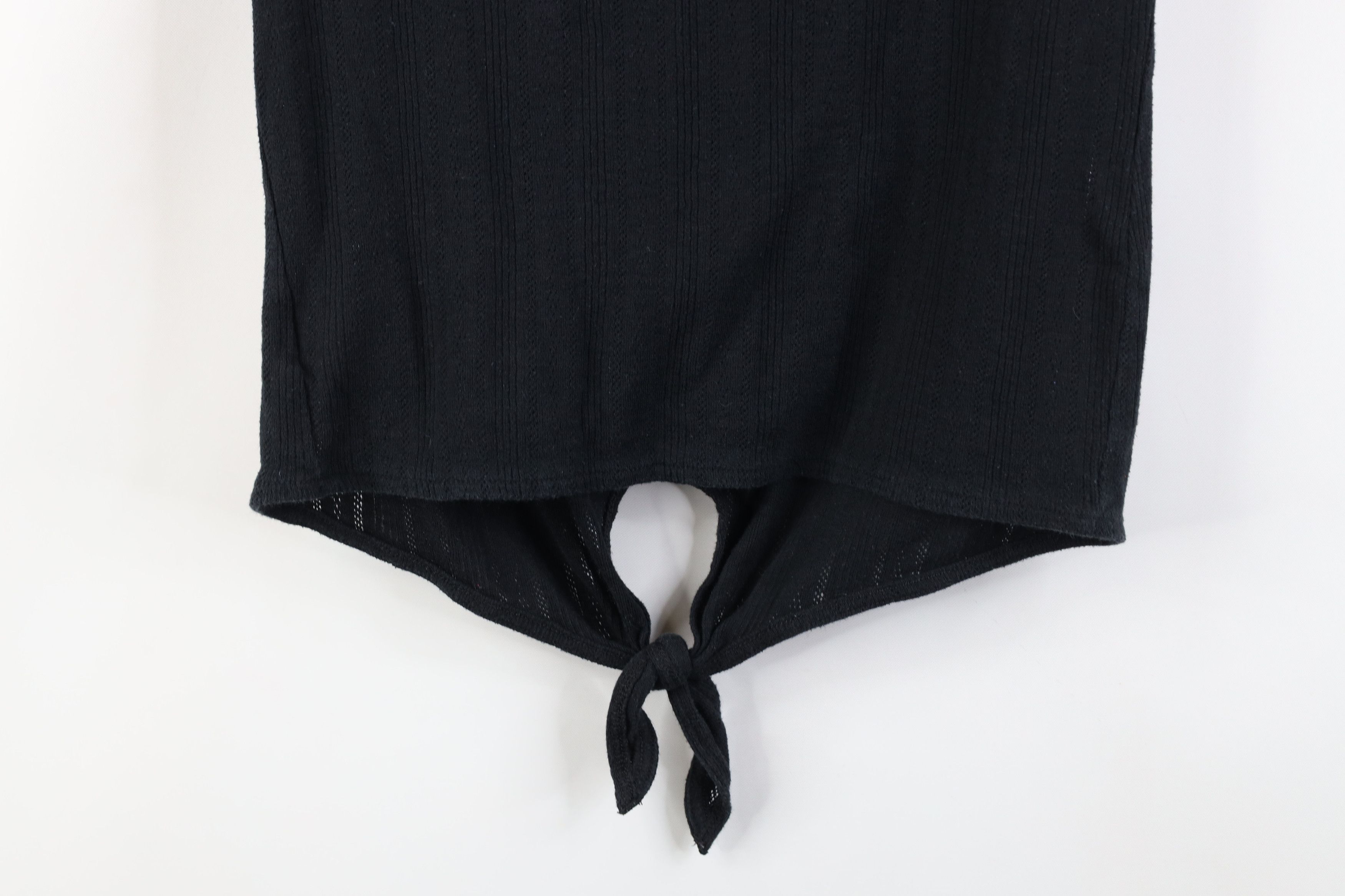 American Eagle Outfitters Vintage 90s Y2K American Eagle Tie Knit Button T-Shirt Black Size S / US 4 / IT 40 - 13 Thumbnail