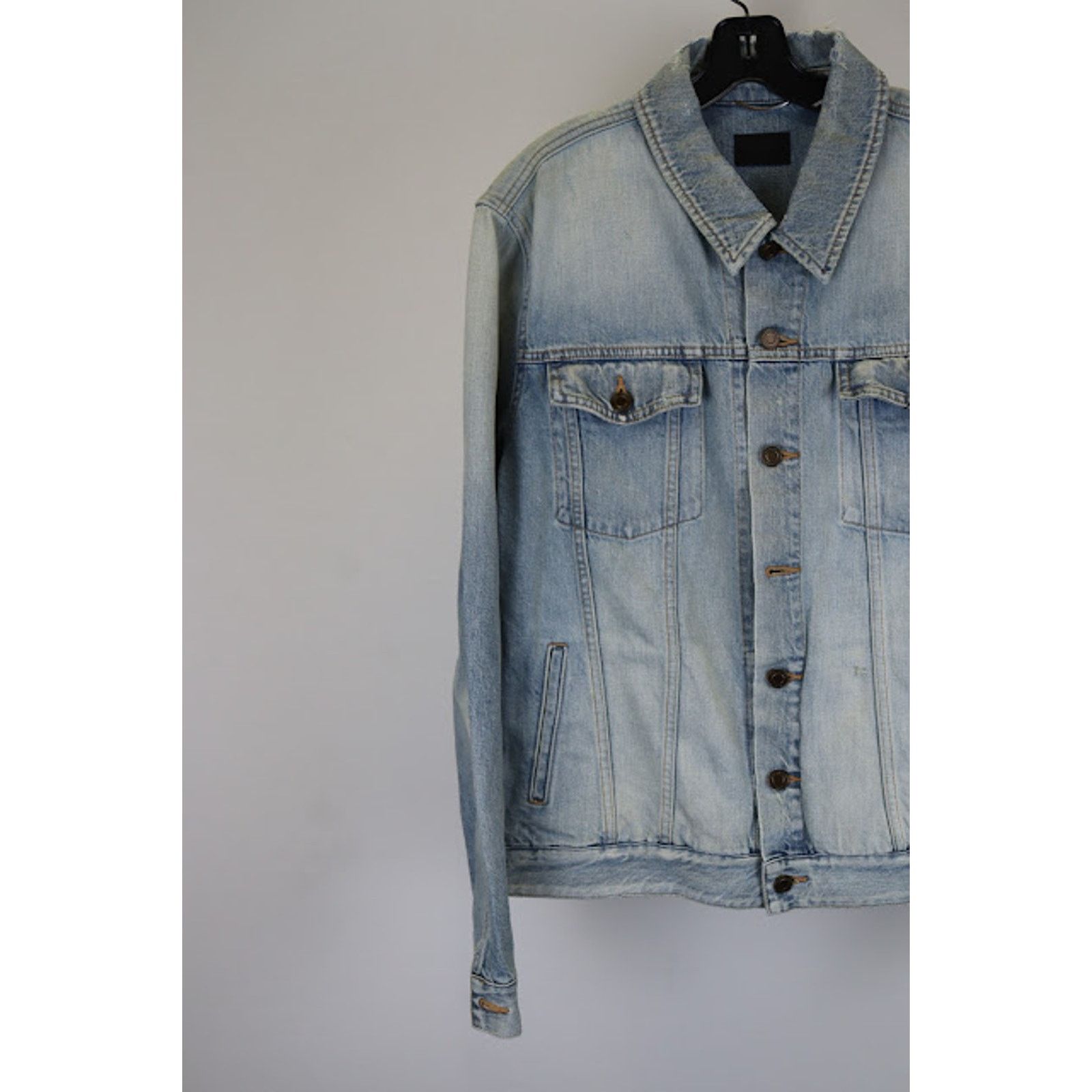 Saint Laurent Paris o1rshd1 Classic Denim Jacket in Sky Blue Size US M / EU 48-50 / 2 - 8 Thumbnail