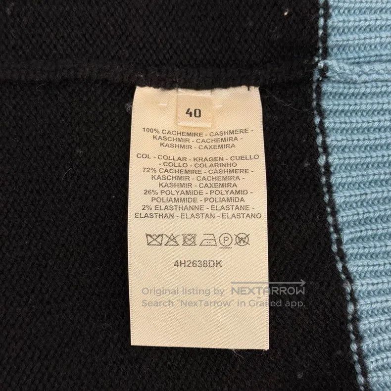 Hermes Hermes Black, white, and blue cashmere sweater Size S / US 4 / IT 40 - 6 Thumbnail