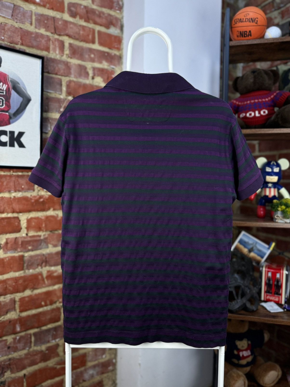 Designer × Ermenegildo Zegna × Z Zegna Ermenegildo Z Zegna Purple Striped Short Sleeve Polo Shirt Size US M / EU 48-50 / 2 - 10 Thumbnail