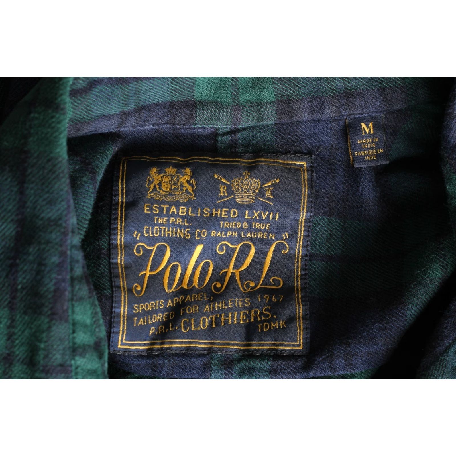 Polo Ralph Lauren POLO RALPH LAUREN FREEDOM SEEKERS Shirt Men M Plaid Flannel Button-Up Blue / Green Military Casual Workwear 5th US-RL Vintage? Size US M / EU 48-50 / 2 - 6 Thumbnail