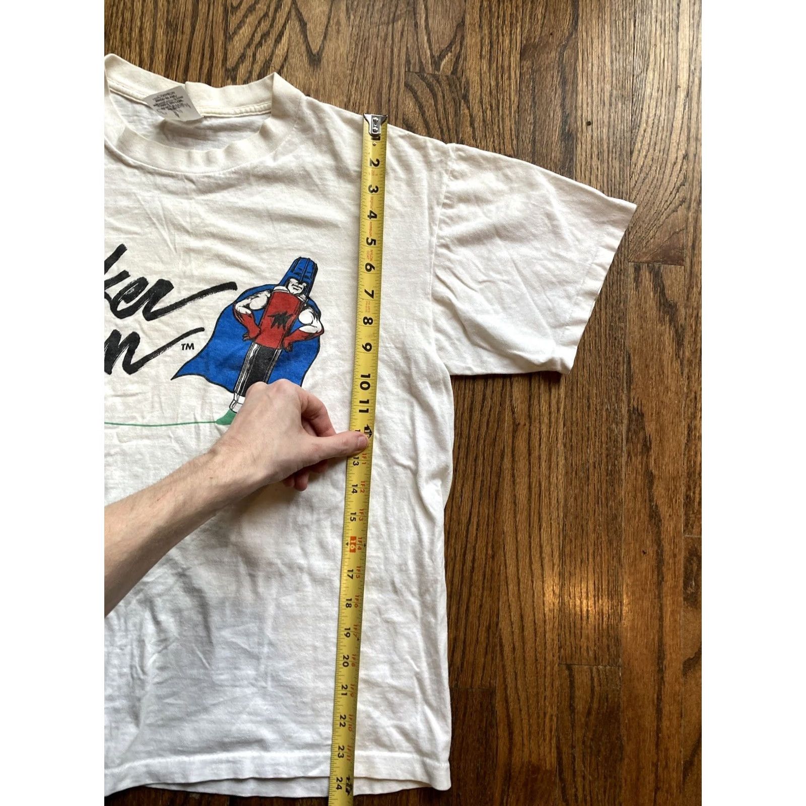 Vintage VINTAGE Eastcoast Sportswear Marker Man Superhero T Shirt Mens Large Single Stitch Comics USA 90s White Size US L / EU 52-54 / 3 - 7 Thumbnail