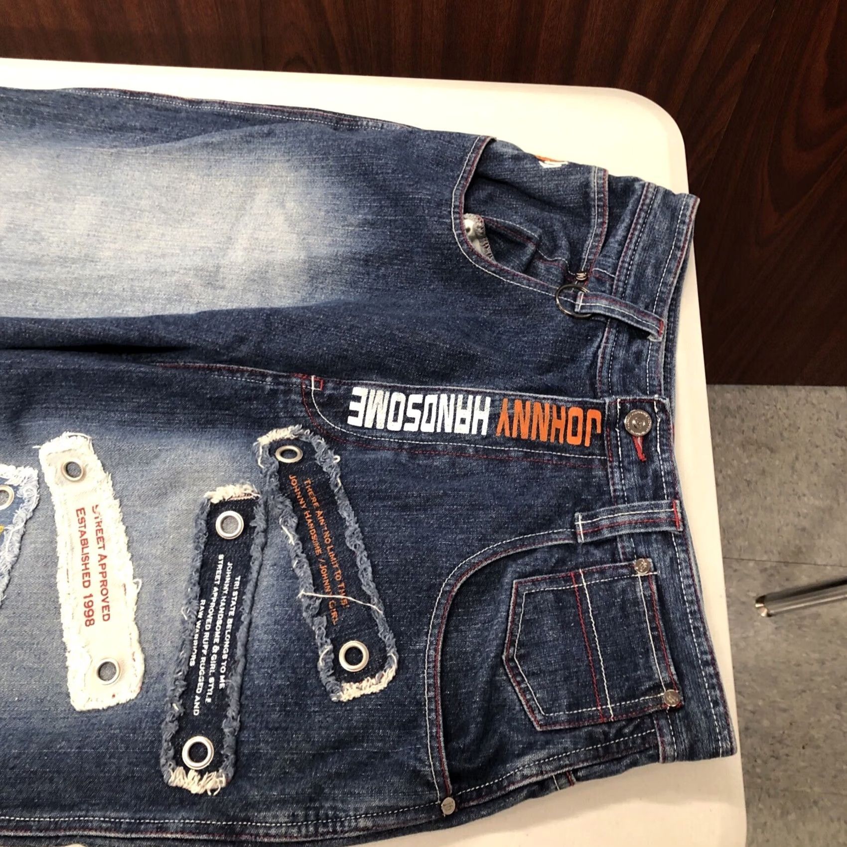 Vintage Johnny Handsome Jeans Mens 32 Blue Men Tag 31x32 Decorative Baggy Hip Hop Skate Size US 32 / EU 48 - 6 Thumbnail