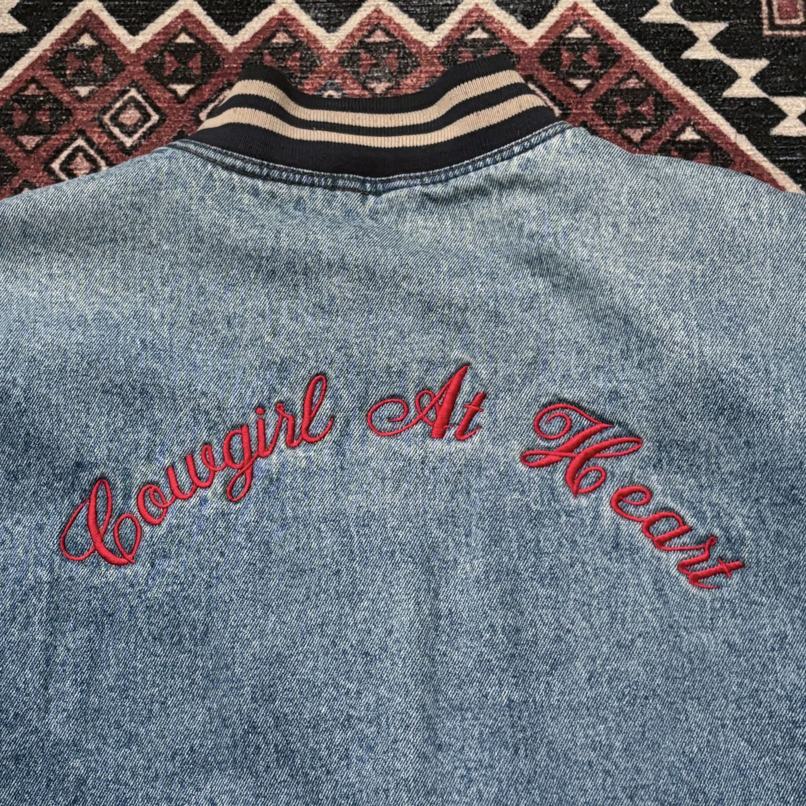 vintage denim varsity jacket