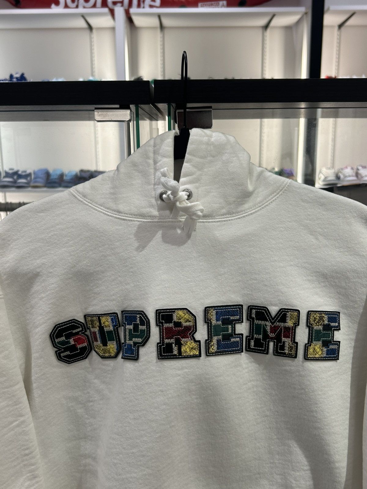 Supreme Supreme collegiate patchwork leather hoodie Size US S / EU 44-46 / 1 - 2 Thumbnail