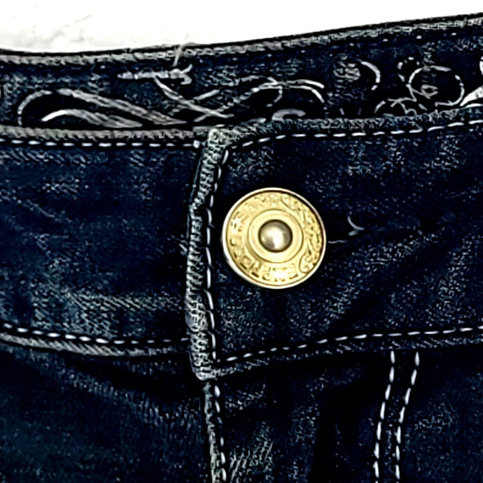 Express Express Stella Regular Fit Low Rise Blue Brown Denim Whisker Size 30" / US 8 / IT 44 - 4 Thumbnail