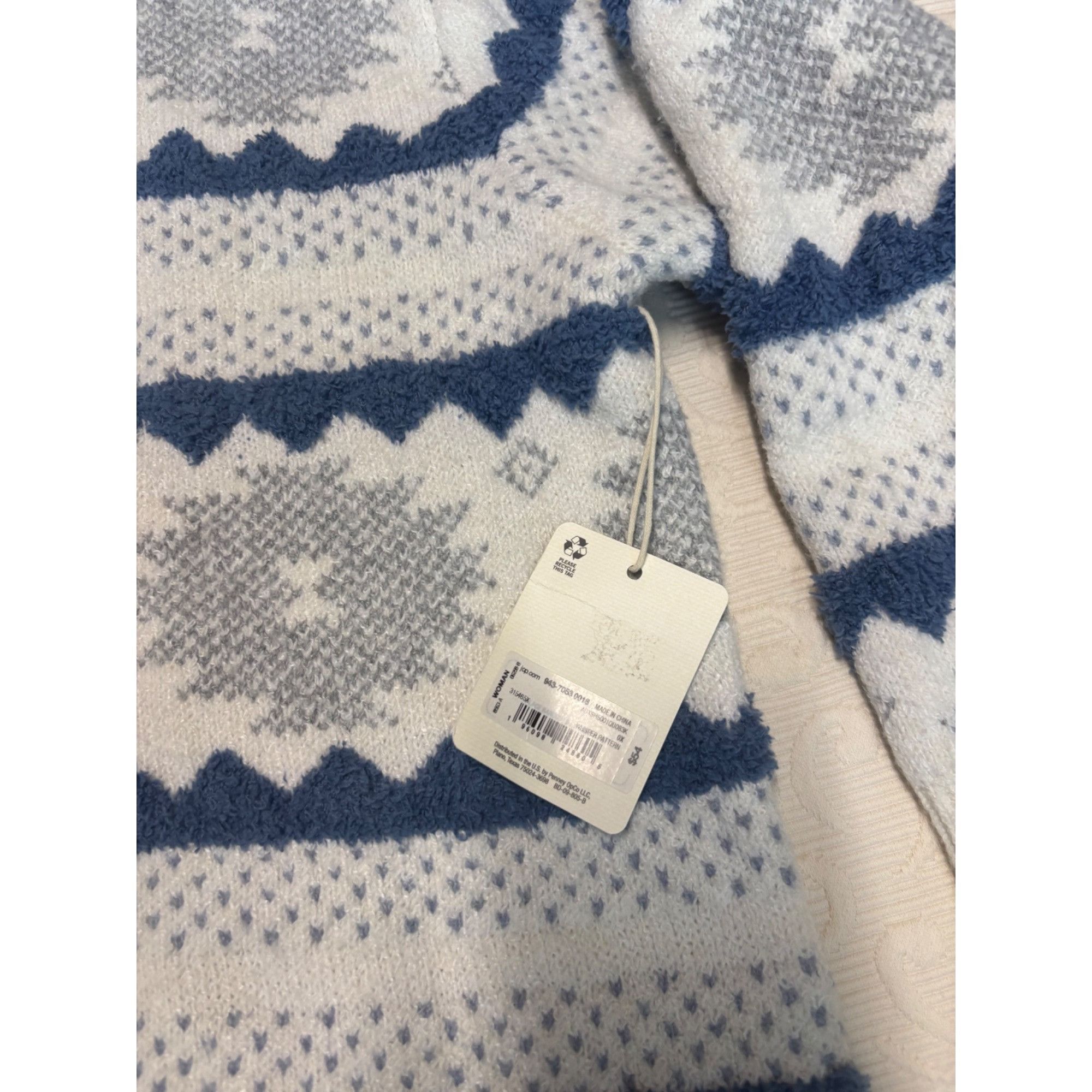 Other a.n.a. Mock Neck Textured Nordic Sweater, Whisper Pattern, S Size ONE SIZE - 8 Thumbnail