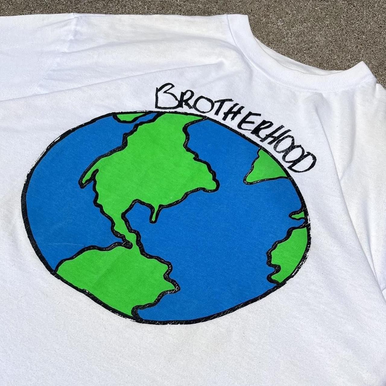 Vintage Vintage “Brotherhood” Globe Tee | Single Stitch | 90s Size US XL / EU 56 / 4 - 1 Thumbnail