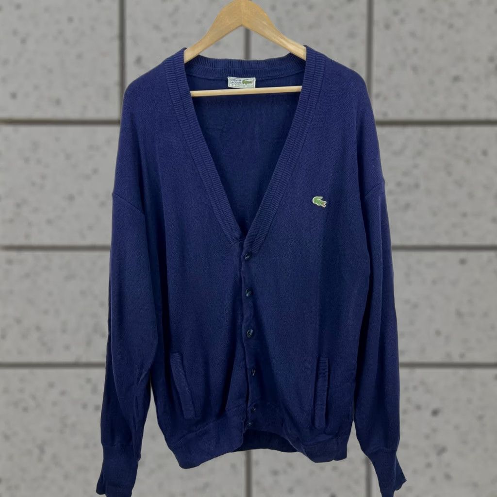 Lacoste VINTAGE Lacoste Shirt Cardigan Sweater Navy XL Men Size US XL / EU 56 / 4 - 1 Thumbnail