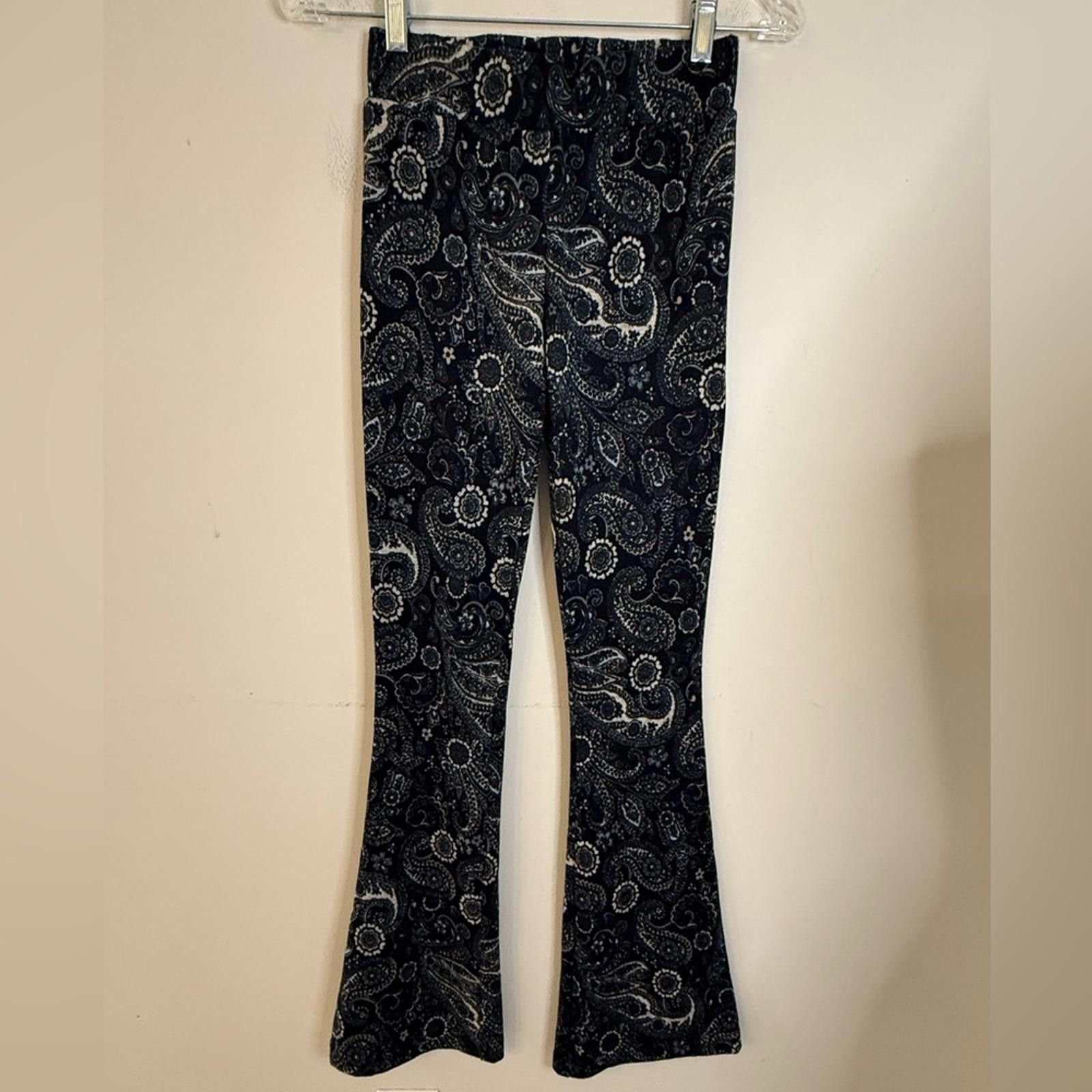 Other Stoosh wide leg leggings black white paisley floral SZ XS Size 26" / US 2 / IT 38 - 1 Thumbnail