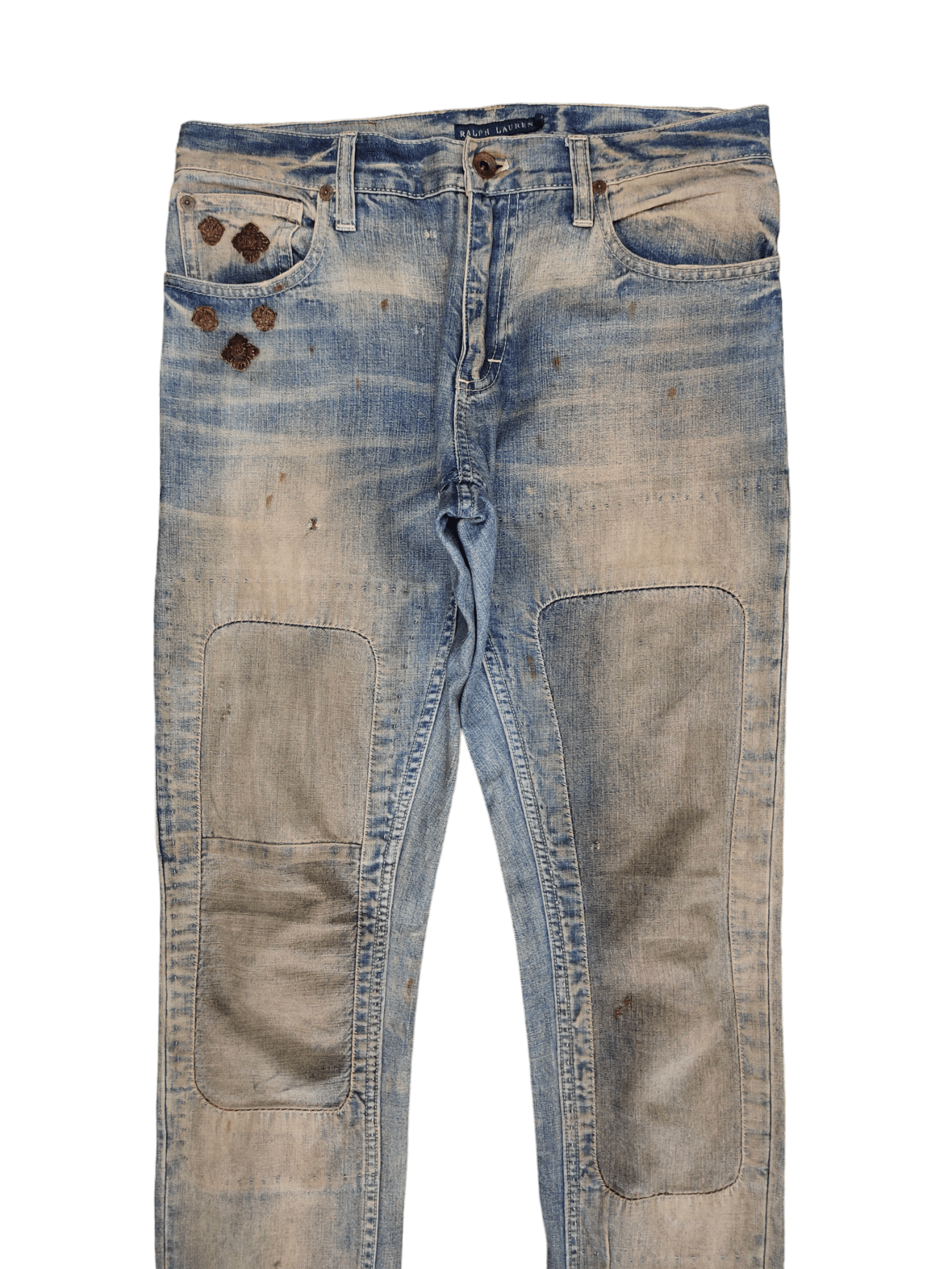 Polo Ralph Lauren Ralph Lauren Distress Faded Rusty Patchwork Skinny Jeans Size US 29 - 2 Thumbnail